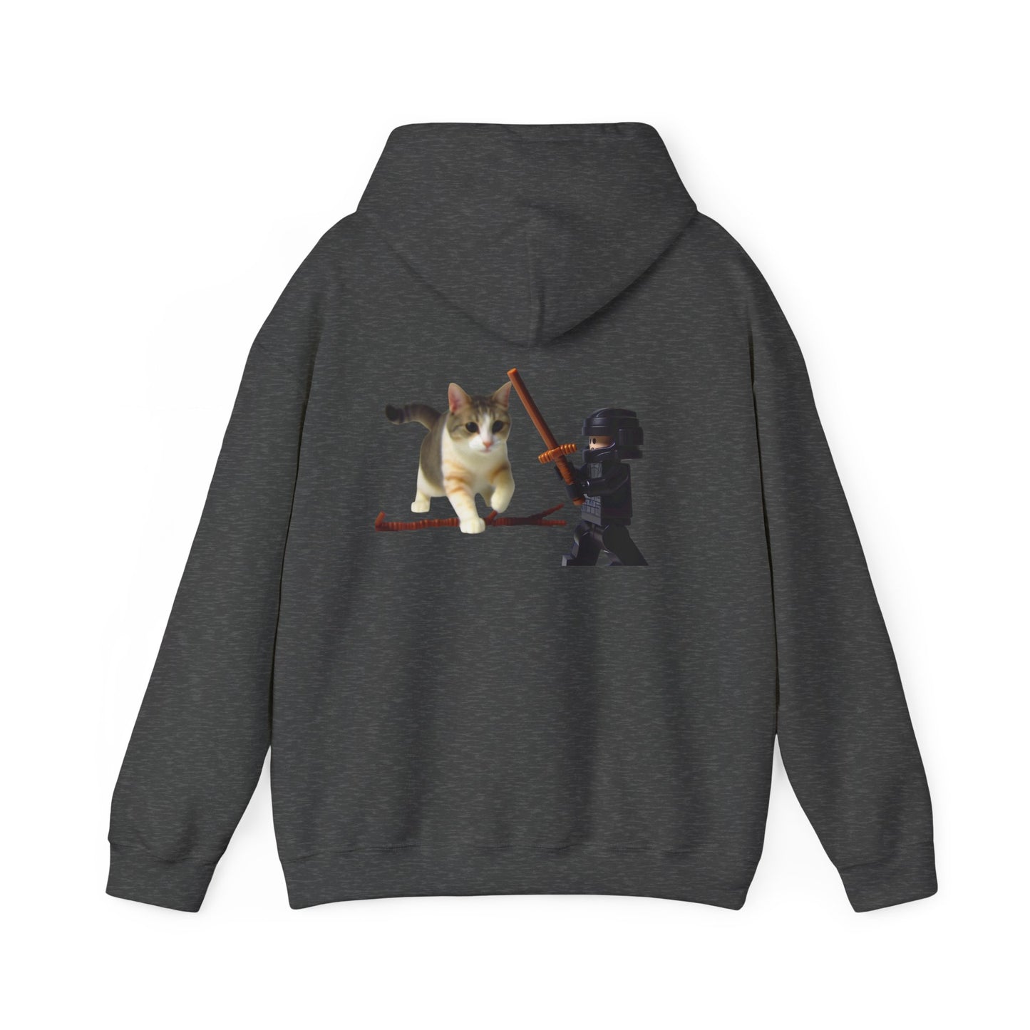 Hooded Sweatshirt - Lego Darth Vader Sword Fighting Giant Cat Design