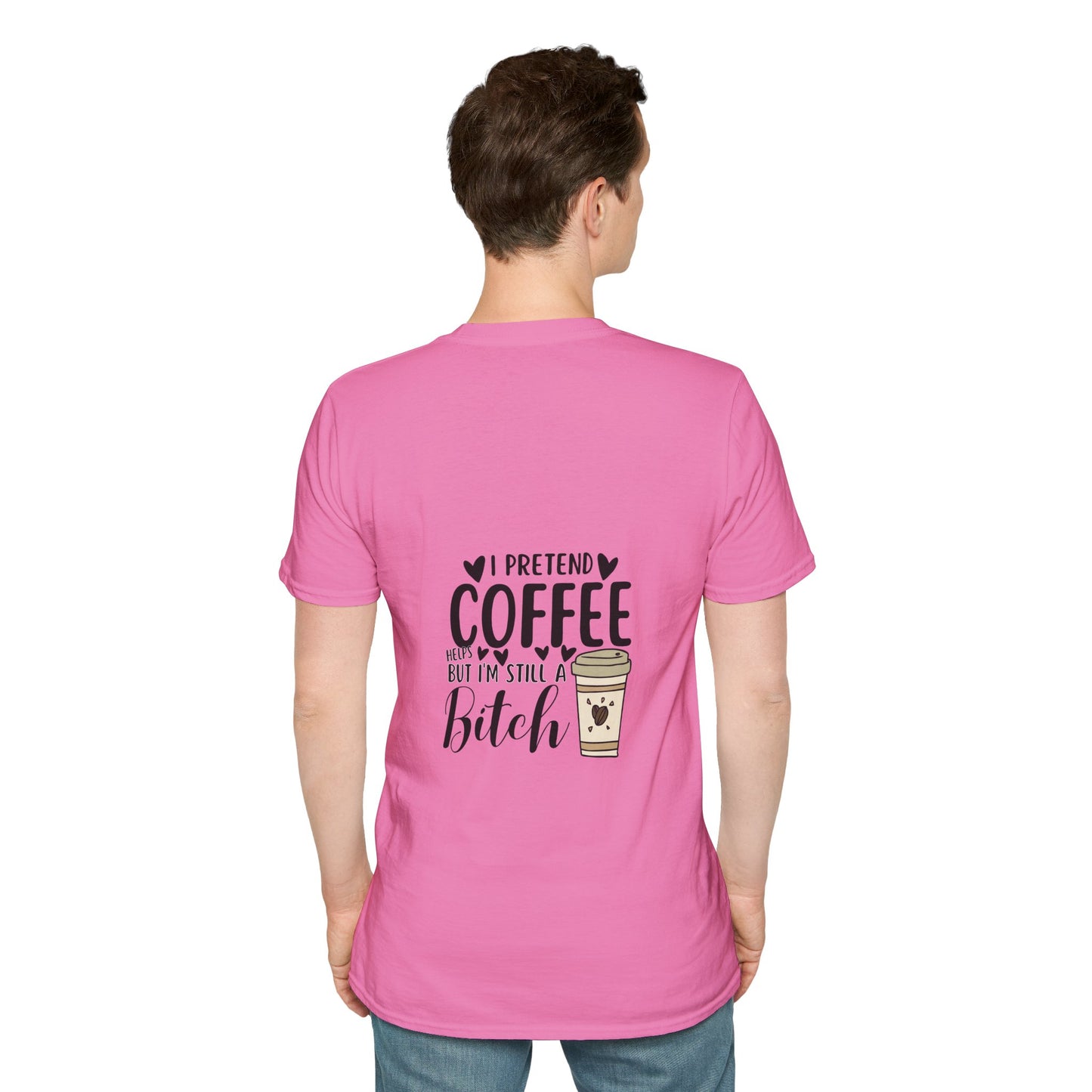 Funny Coffee Cup Unisex T-Shirt - I Pretend Coffee Helps