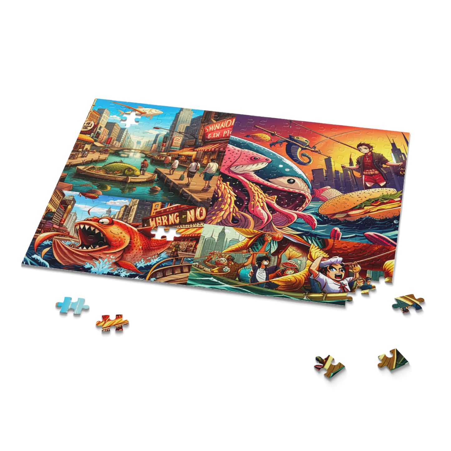 AI Fish Frenzy Mashup Puzzle (120, 252, 500-Piece)