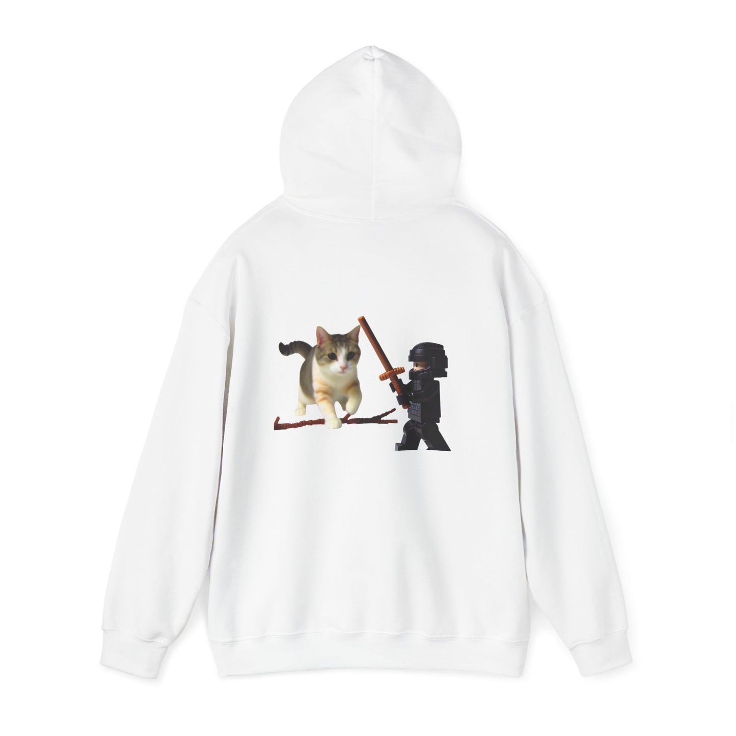 Hooded Sweatshirt - Lego Darth Vader Sword Fighting Giant Cat Design