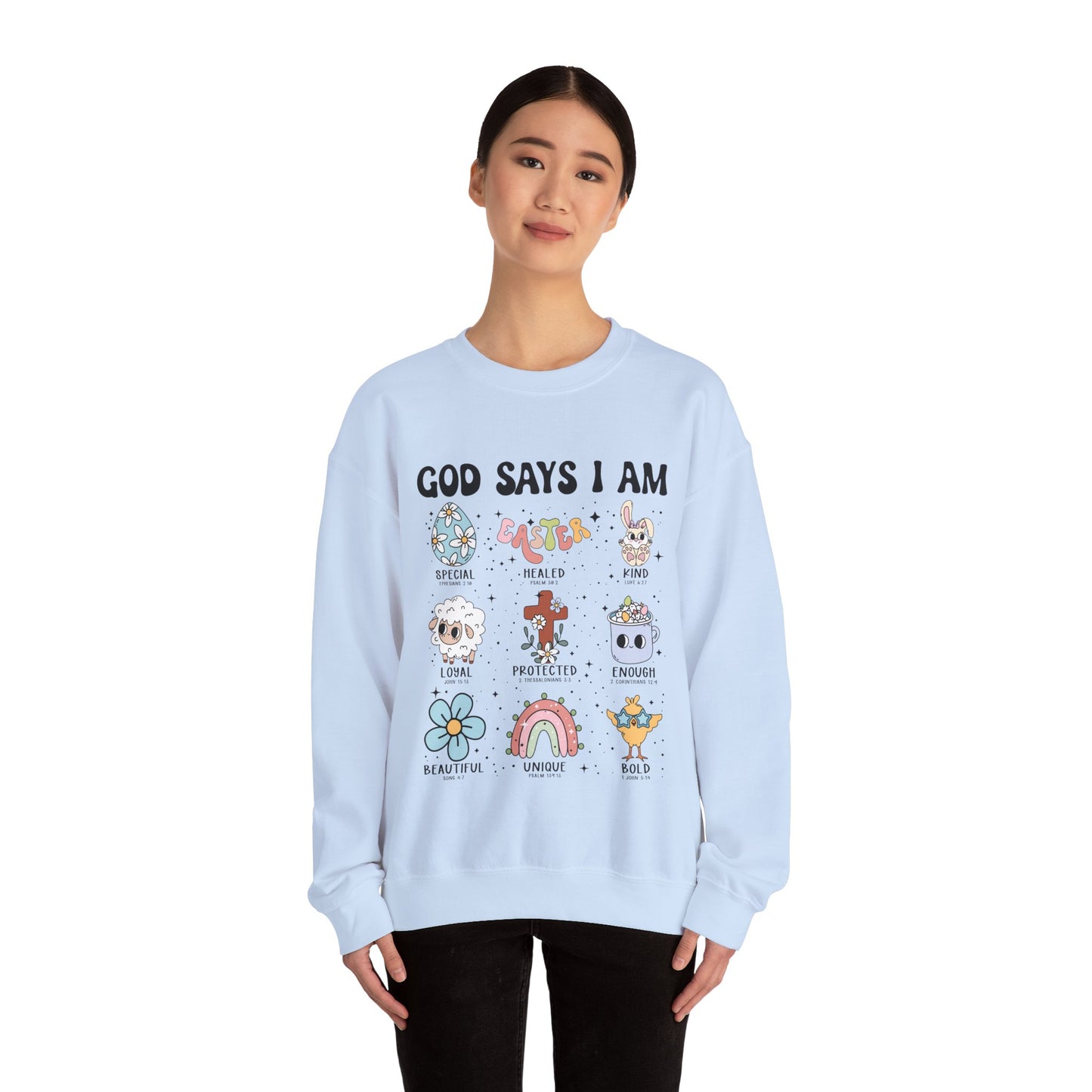Inspirational God Says I Am Sweatshirt, Easter Gift, Motivational Apparel, Cozy Crewneck, Positive Affirmation Sweatshirt, Unisex Gift