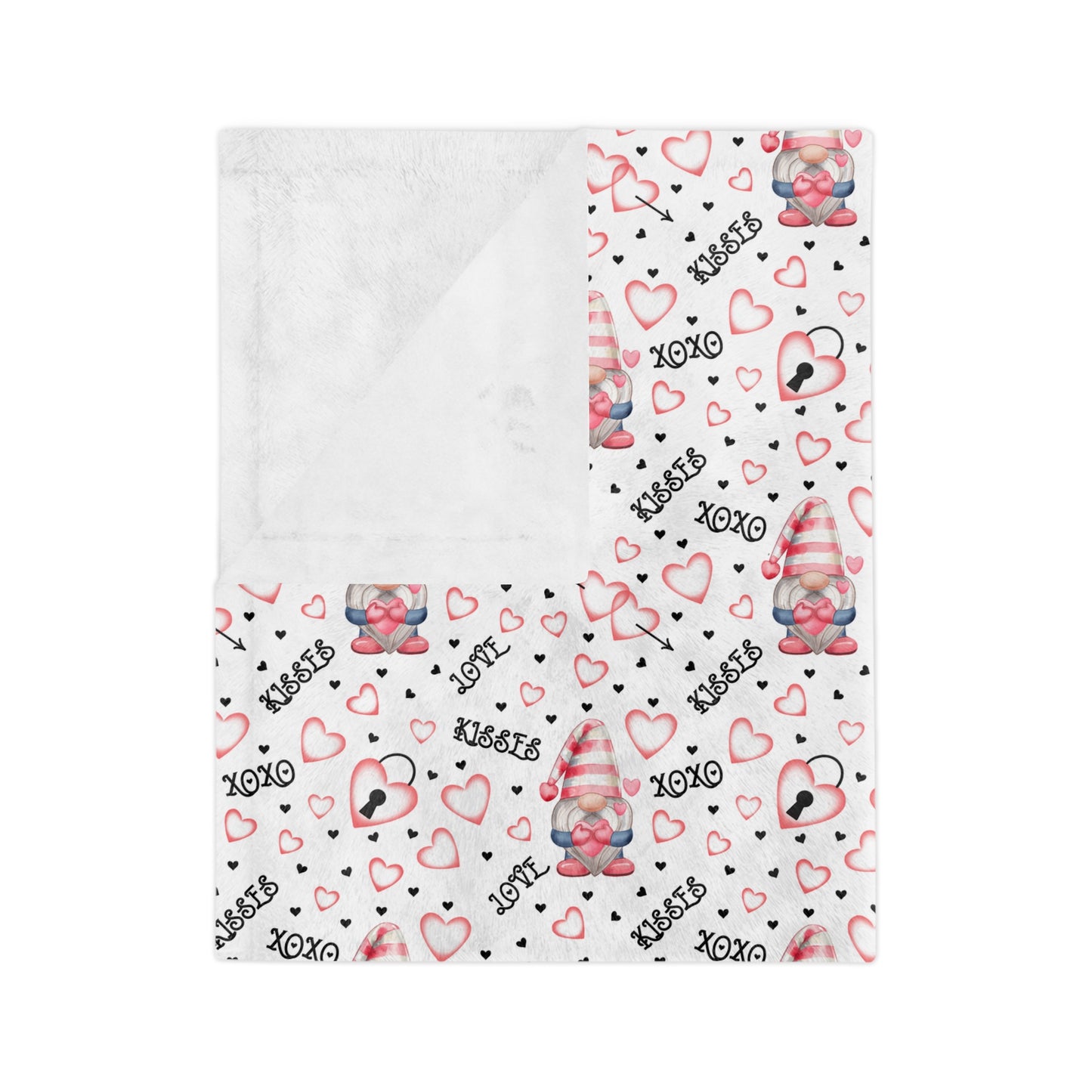 Valentines Hearts Velveteen Microfiber Blanket