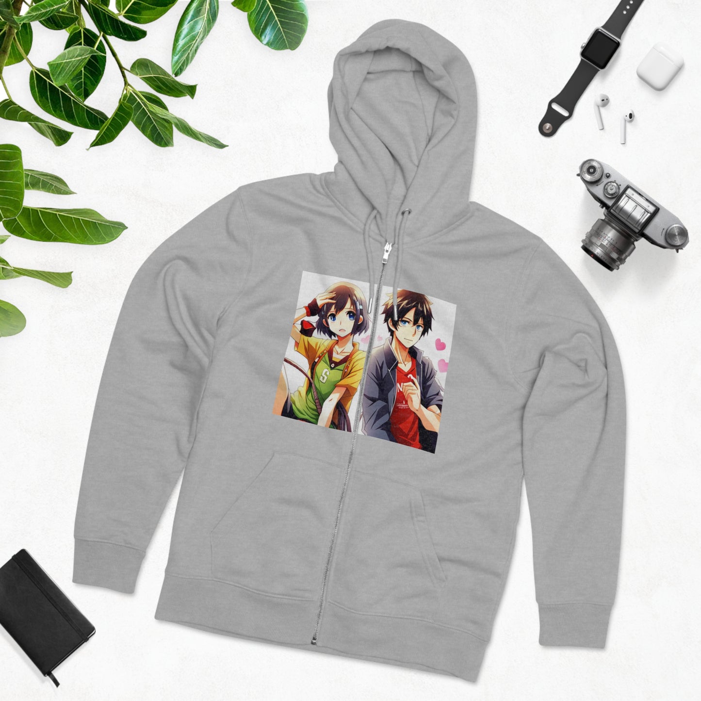 Normal Wear AI Anime Cultivator Zip Hoodie für Herren