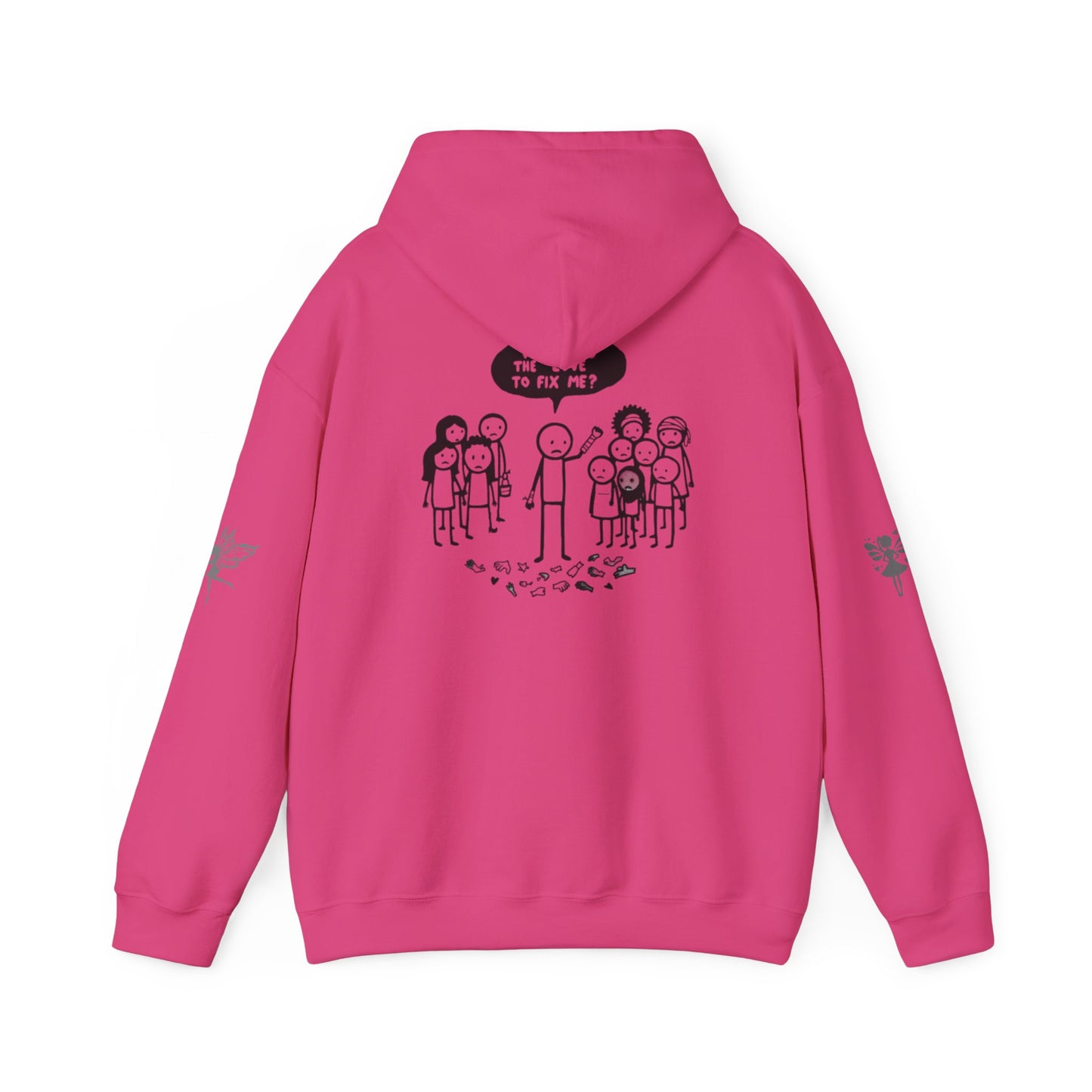 Hoodie - Broken Stick Figure Asking Who Can Fix Them