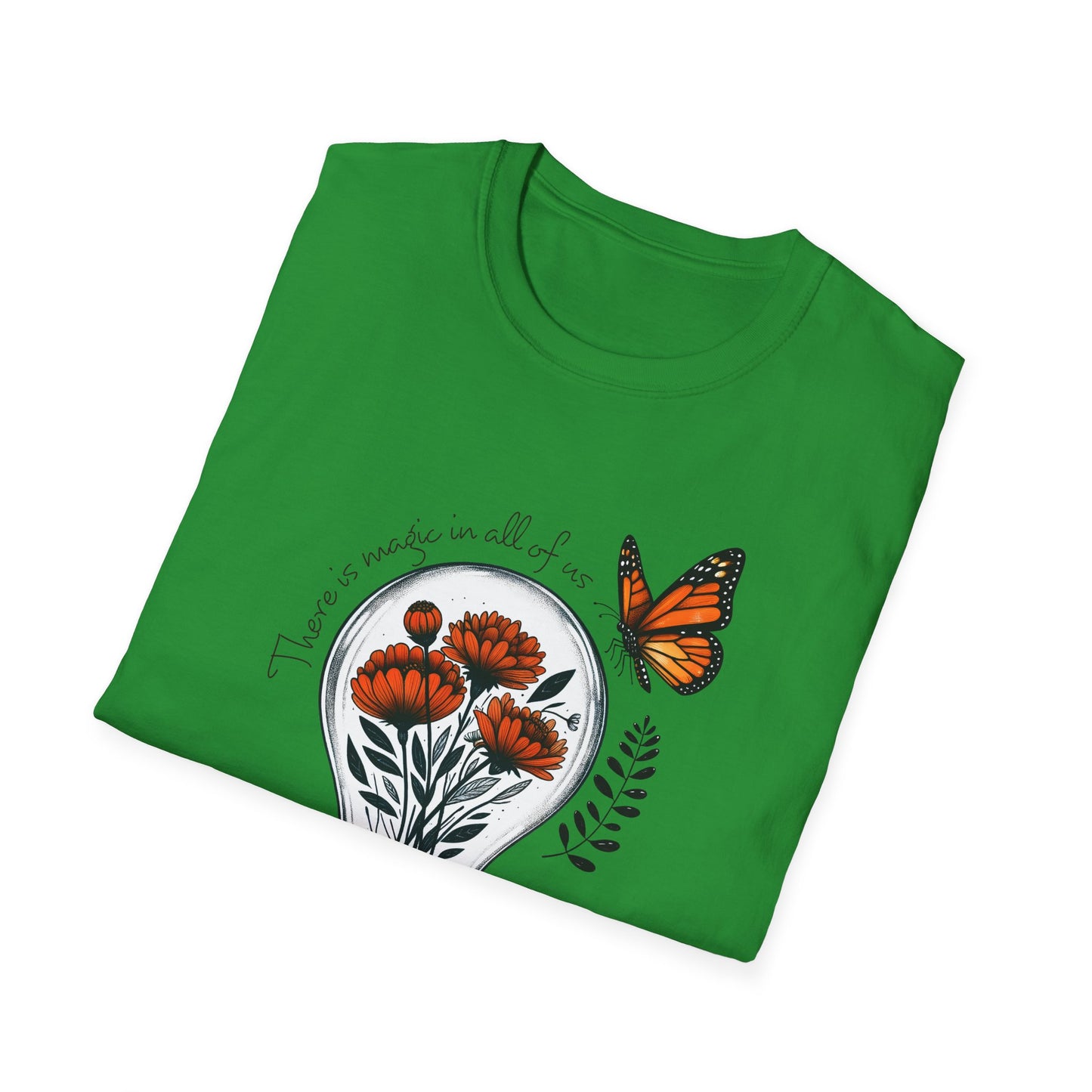 Inspiring Floral & Butterfly T-Shirt, Nature Lover Gift, Eco-Friendly Tee, Vintage Aesthetic Fashion, Motivational Quote Apparel
