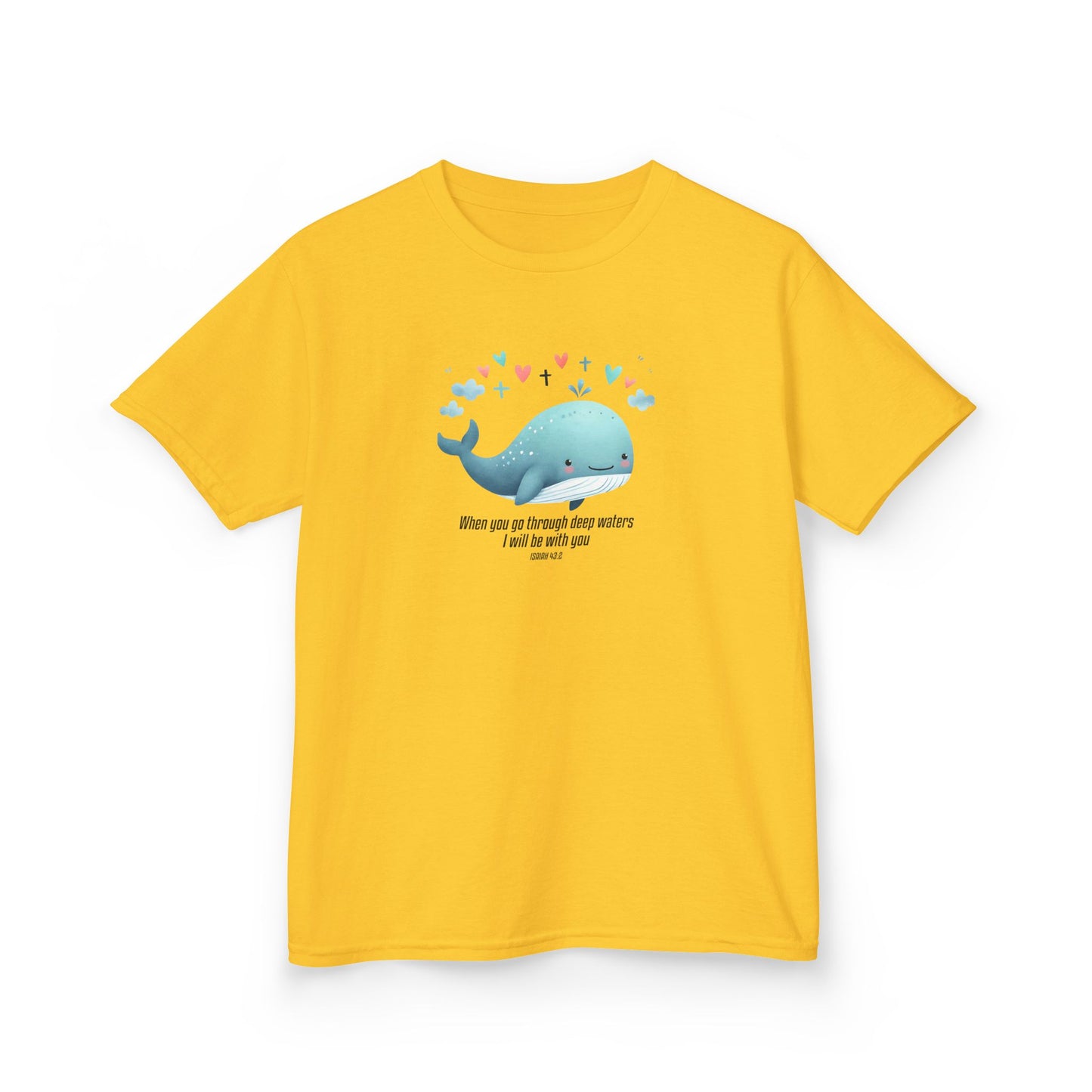 Whale-Themed Kids Heavy Cotton Tee - Cute, Fun T-Shirt, Perfect for Birthday Gifts, Summer Parties, Ocean Lovers, Kids' Apparel