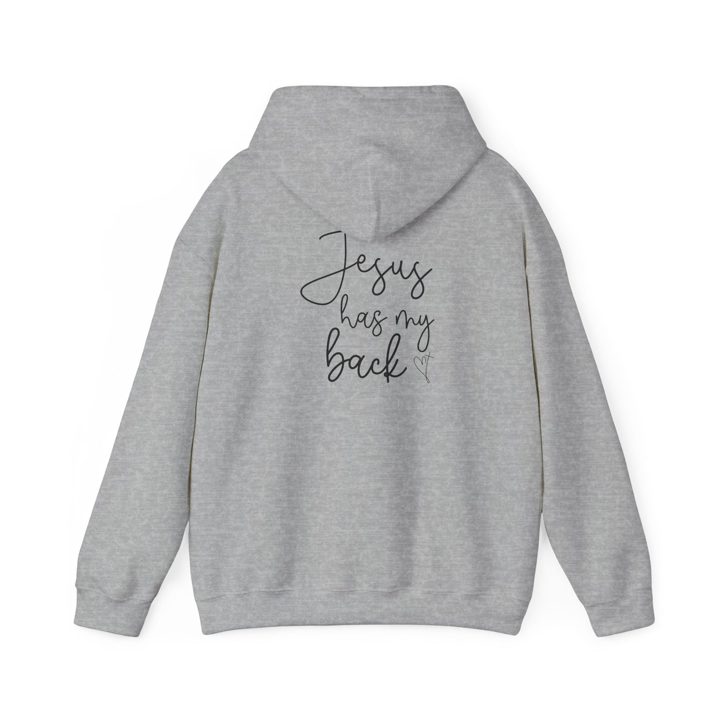 Jesus Has My Back Hoodie - Unisex Heavy Blend™ Sweatshirt, Faith-Based Gift, Cozy Comfort, Religious Apparel, Inspirational Wear