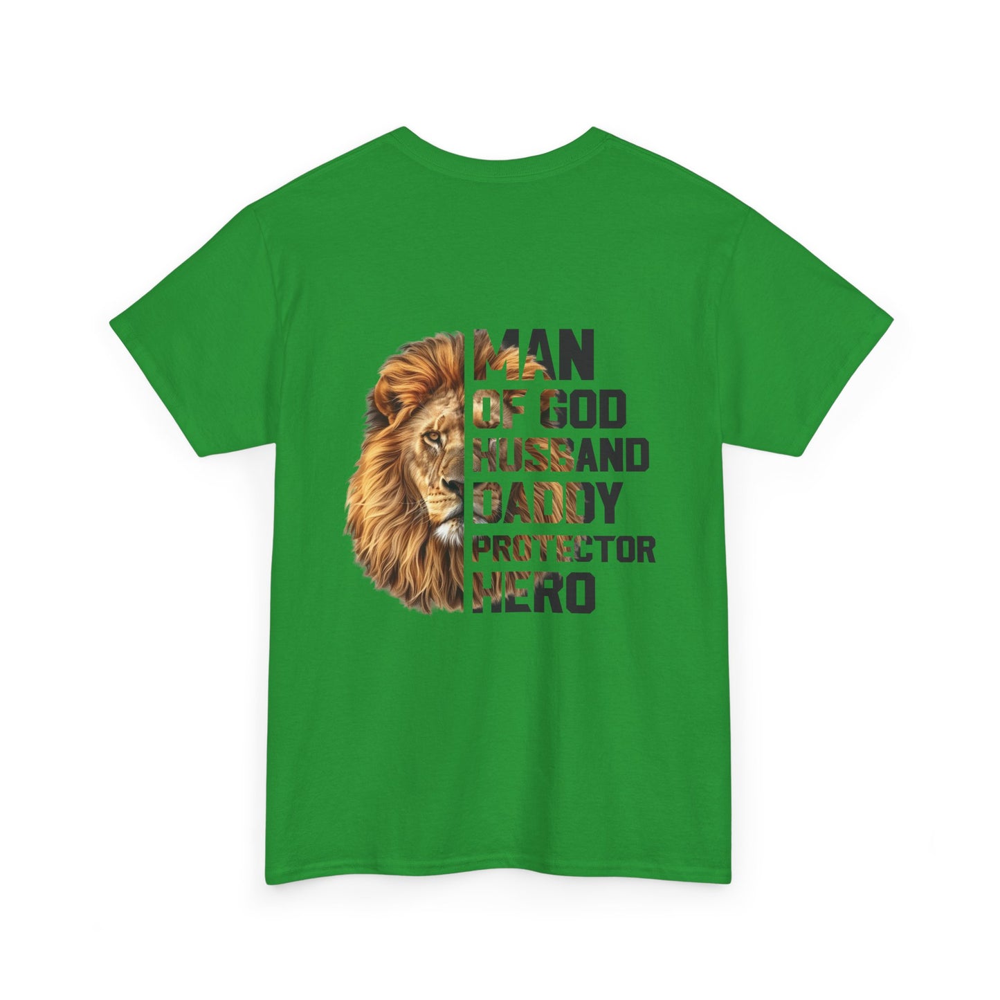 Lion Faith Husband Tee, Protector Shirt, Unisex Christian Tshirt, Daddy Tee, Man of God Top, Religious Gift, Lion Print Shirt, Faith Words