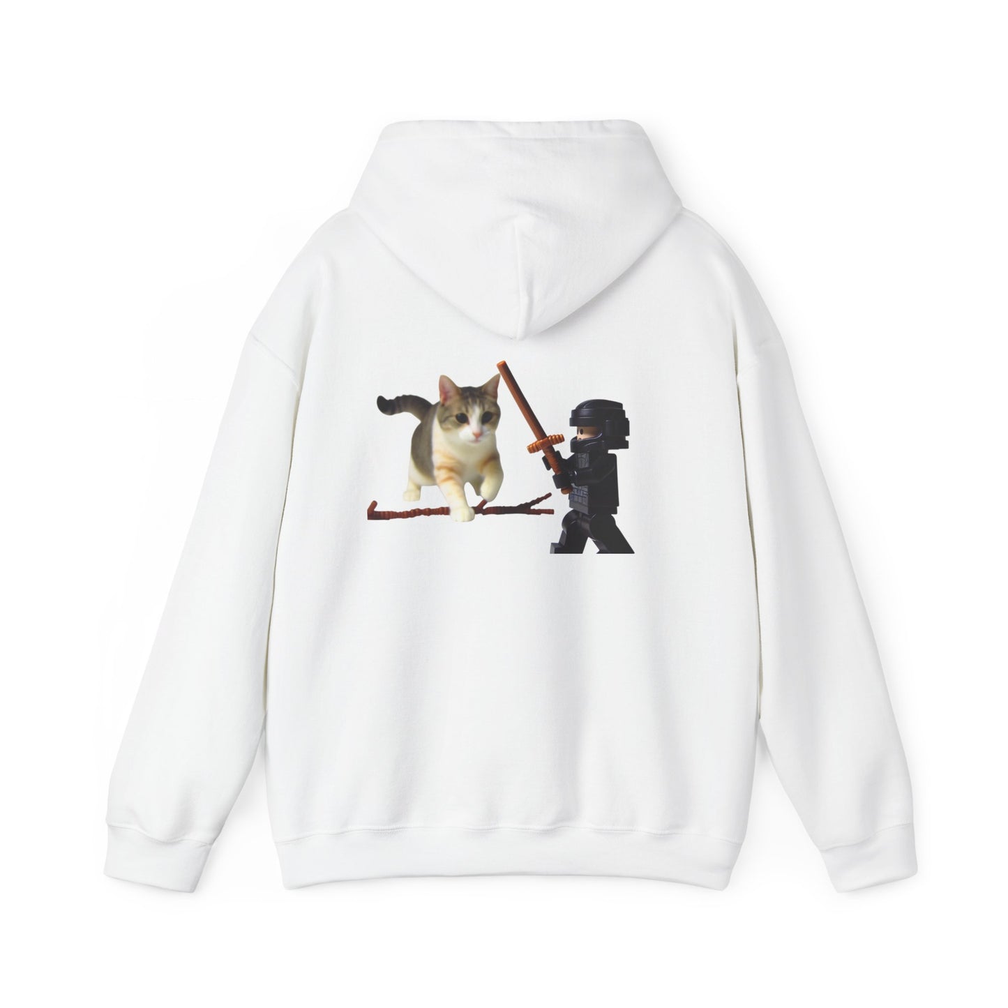 Hooded Sweatshirt - Lego Darth Vader Sword Fighting Giant Cat Design