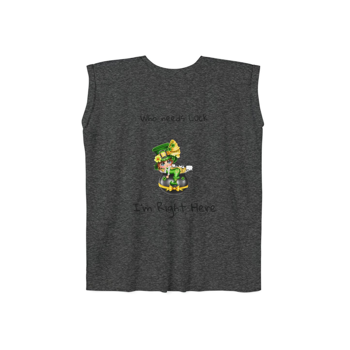 Camiseta musculosa con puños enrollados fluidos para mujer del Día de San Patricio