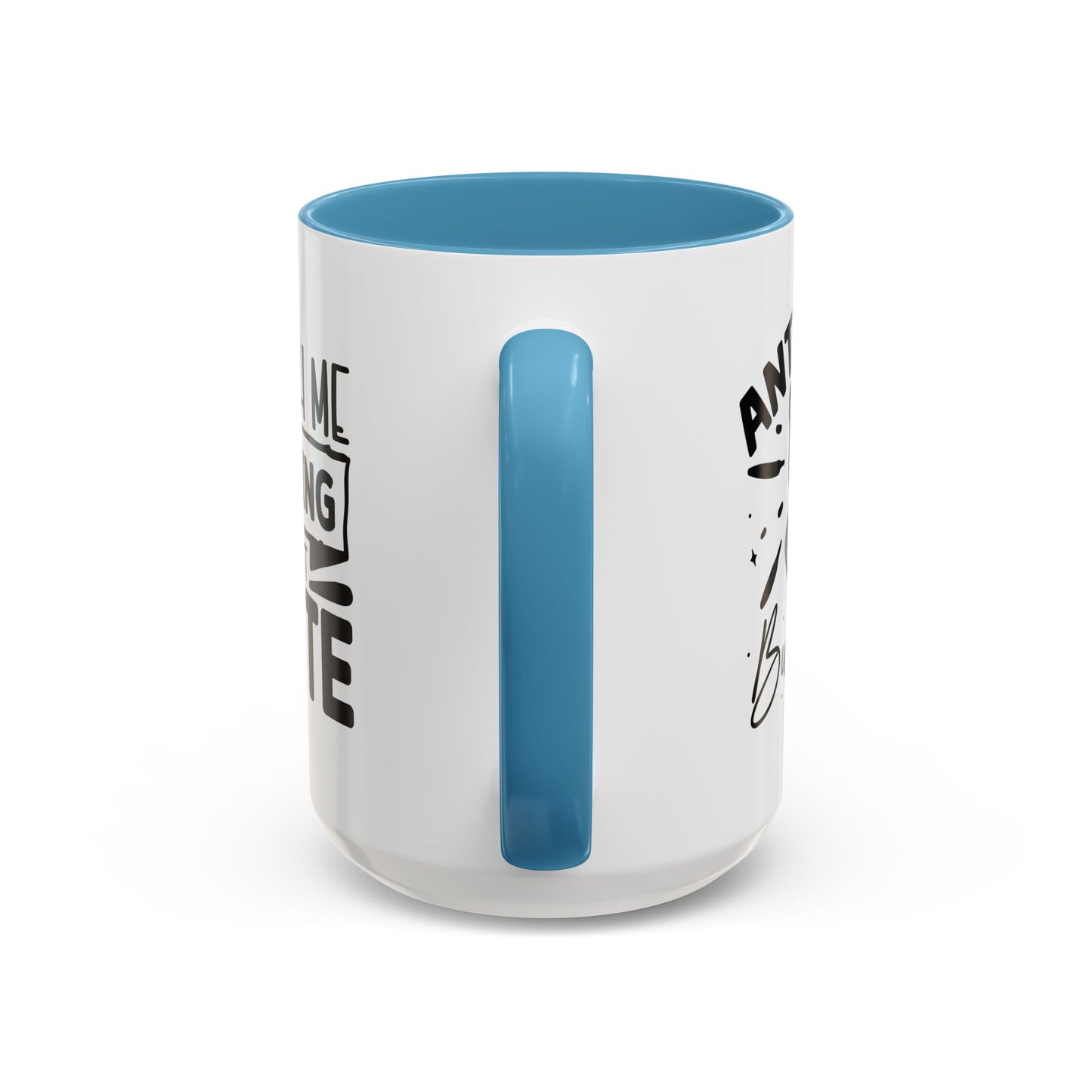 Coffee Mug, Funny Mug with Anti Social Butterfly and Don't Rush Me Designs, Office Mug, White Mug with Colorful Handle, Cute Mug, Unique