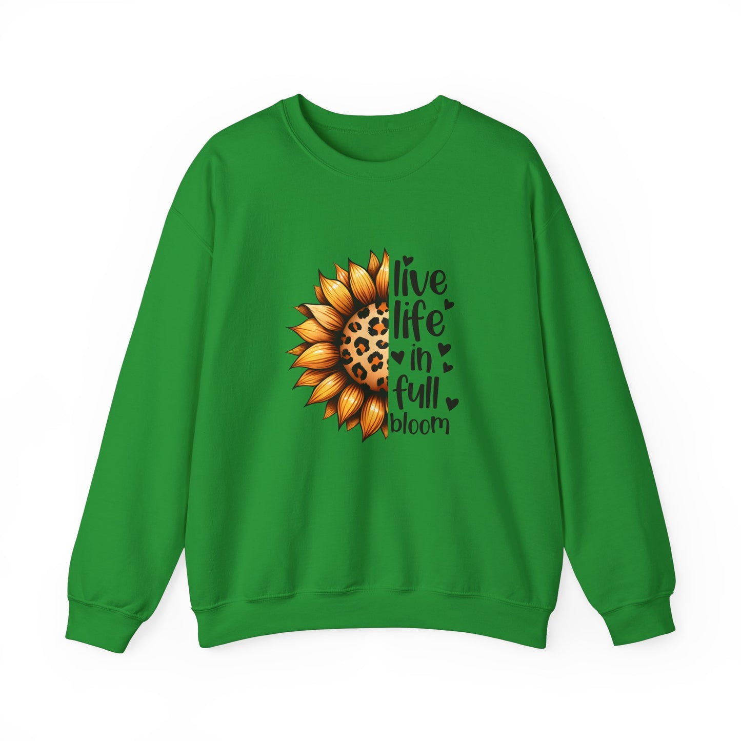 Live Life in Full Bloom Sweatshirt, Cozy Unisex Crewneck, Floral Sweatshirt, Great for Spring, Sunflower Design