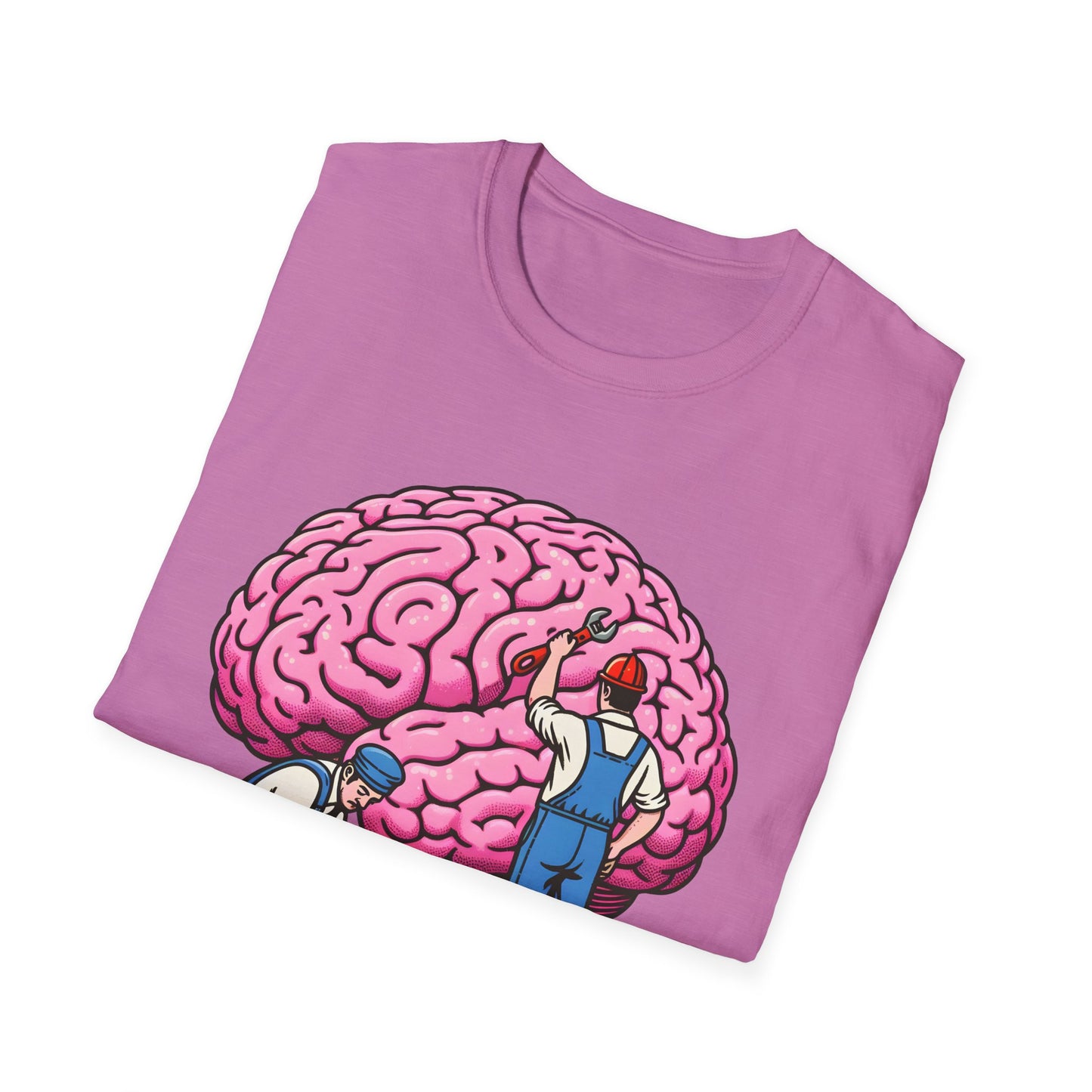 Take Care Brain T-Shirt, Fun Graphic Tee, Mental Health Awareness Shirt, Gift for Caregivers, Casual Wear, Unisex Softstyle