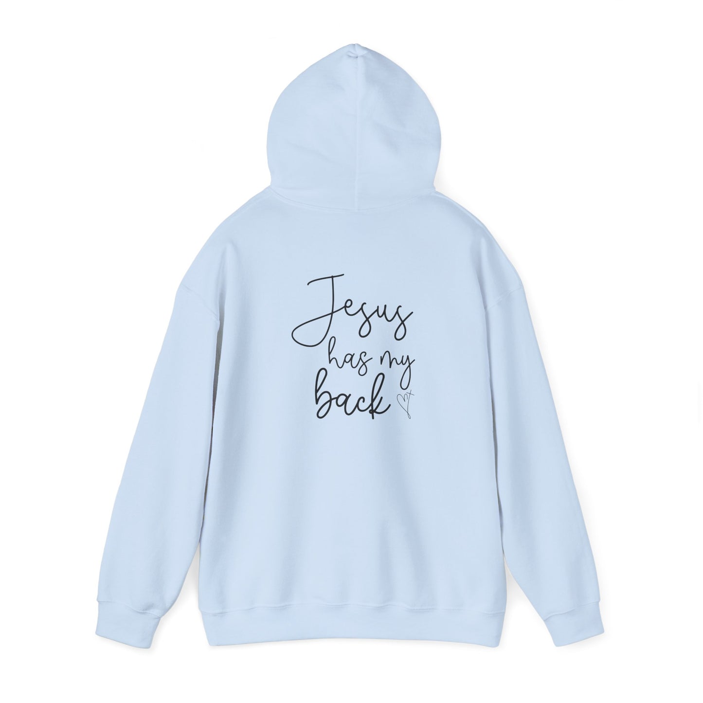 Jesus Has My Back Hoodie - Unisex Heavy Blend™ Sweatshirt, Faith-Based Gift, Cozy Comfort, Religious Apparel, Inspirational Wear