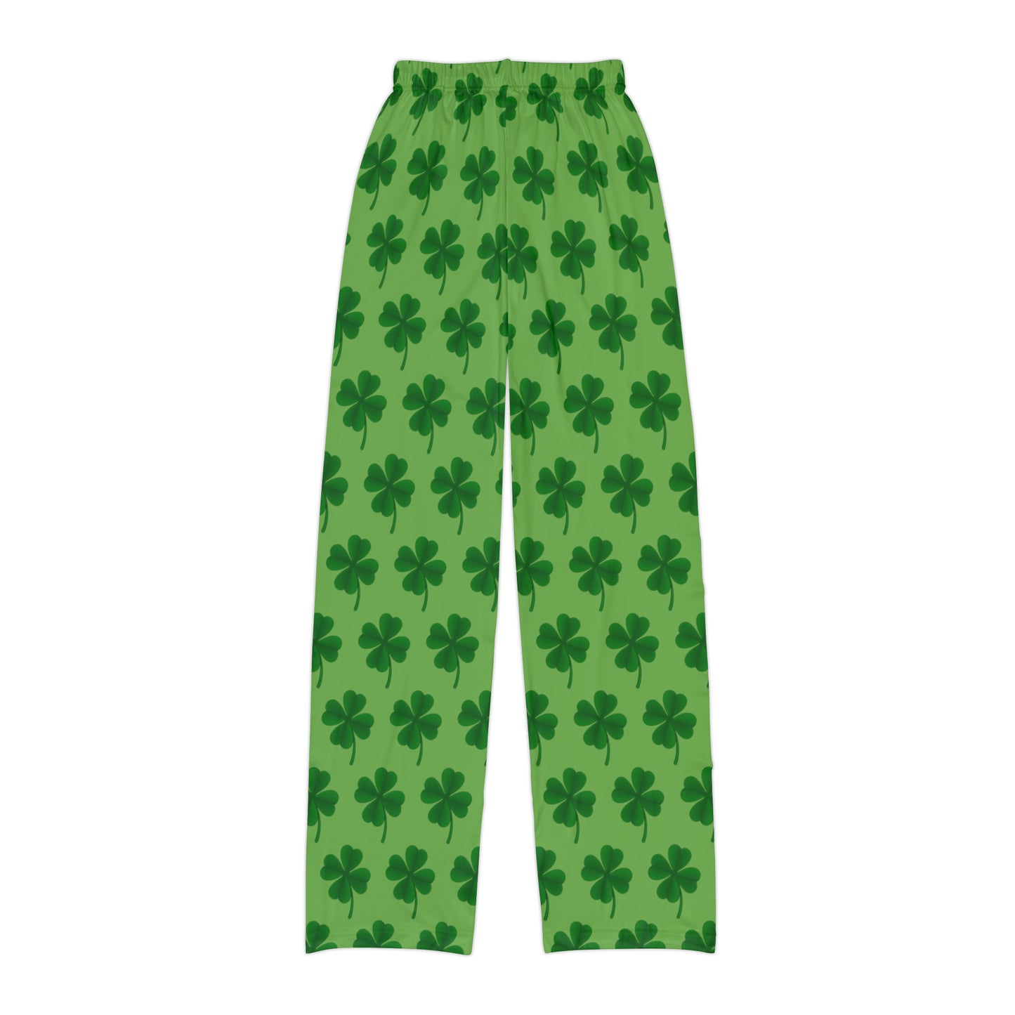 Green on Green Clover pattern Kids Pajama Pants (AOP)