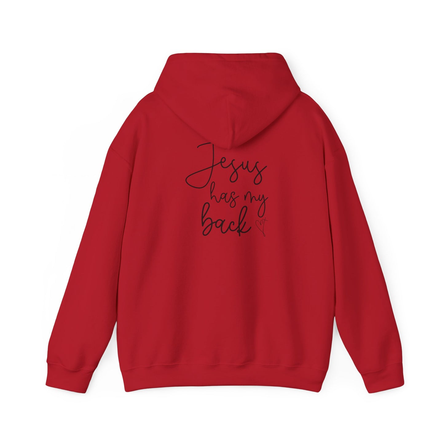 Jesus Has My Back Hoodie - Unisex Heavy Blend™ Sweatshirt, Faith-Based Gift, Cozy Comfort, Religious Apparel, Inspirational Wear