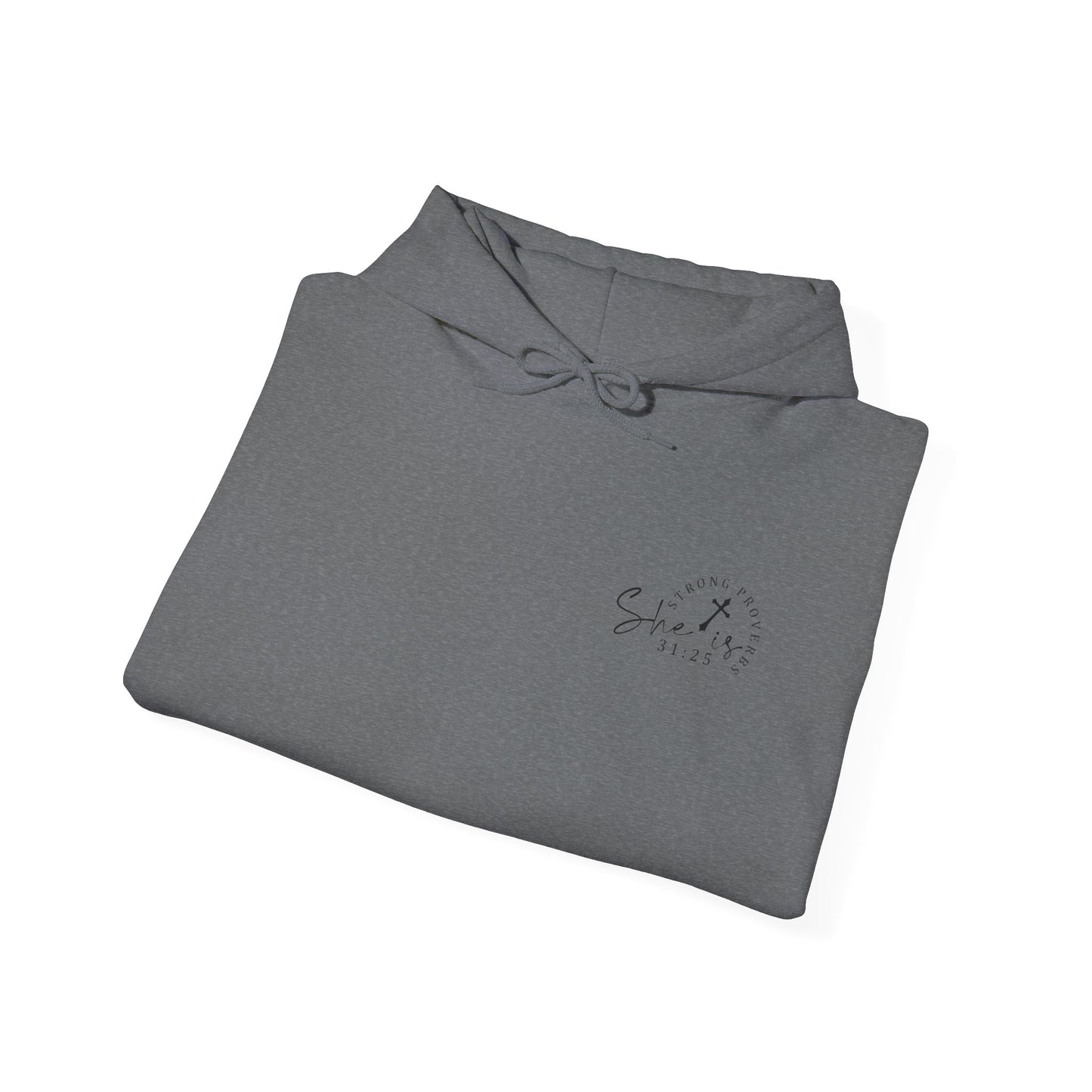 Christian Hooded Sweatshirt 'Strong and Courageous Proverbs'