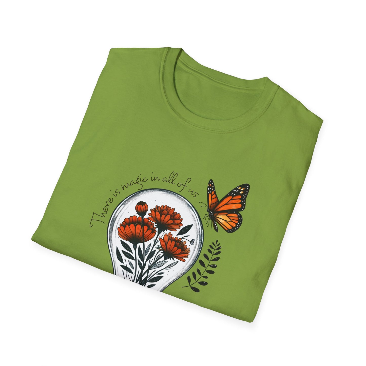 Inspiring Floral & Butterfly T-Shirt, Nature Lover Gift, Eco-Friendly Tee, Vintage Aesthetic Fashion, Motivational Quote Apparel