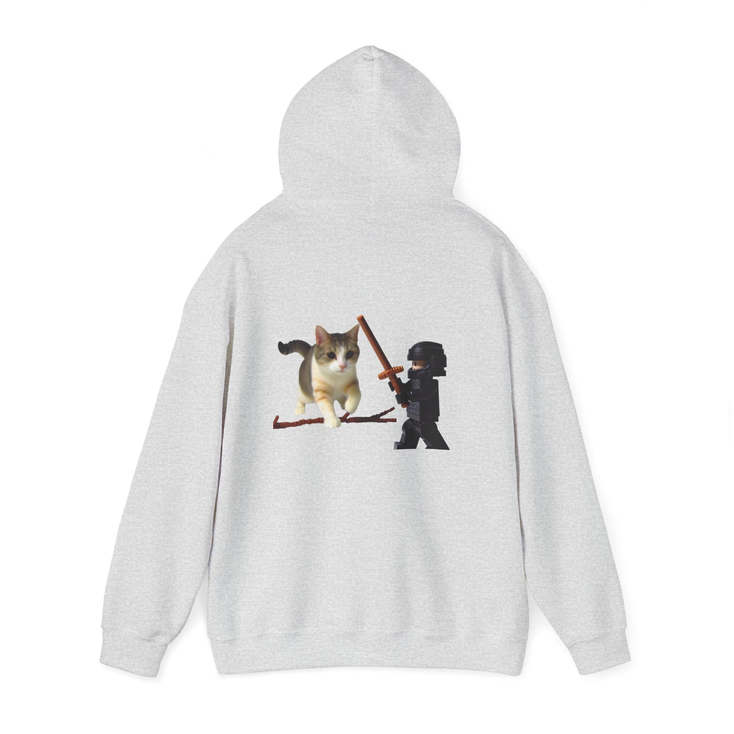 Hooded Sweatshirt - Lego Darth Vader Sword Fighting Giant Cat Design