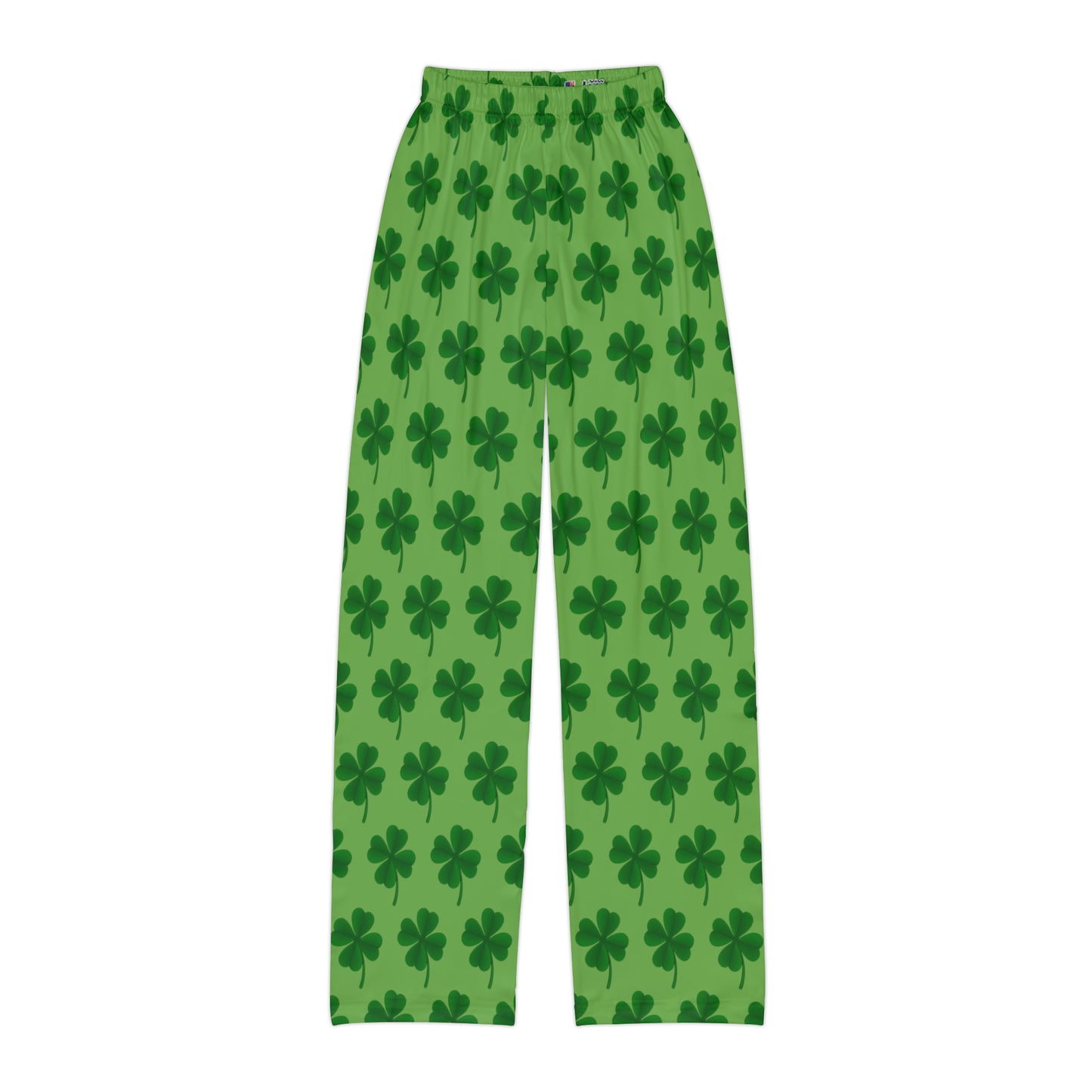 Green on Green Clover pattern Kids Pajama Pants (AOP)