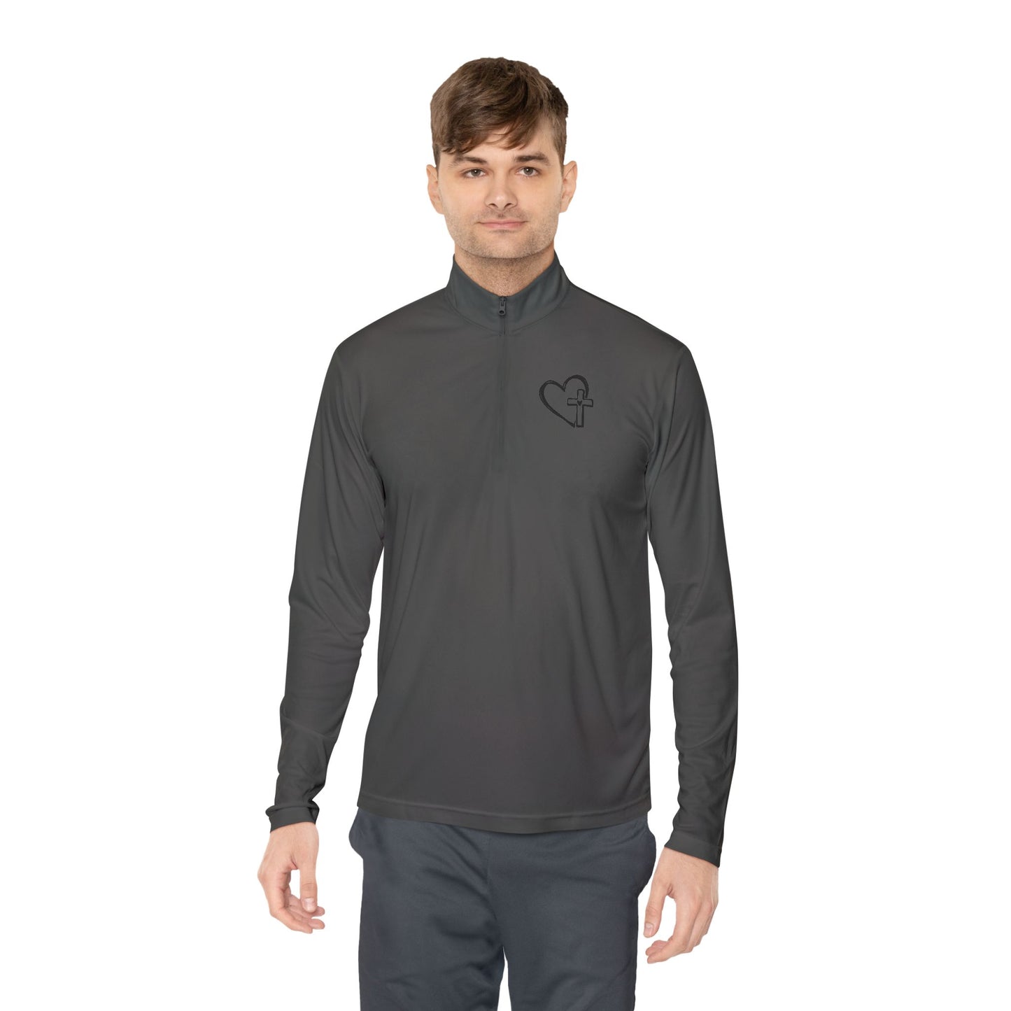 Faith-Inspired Unisex Quarter-Zip Pullover - Cozy Gift for Believers, Spring Wardrobe Essential, Nature Lovers Attire, Ideal for Church