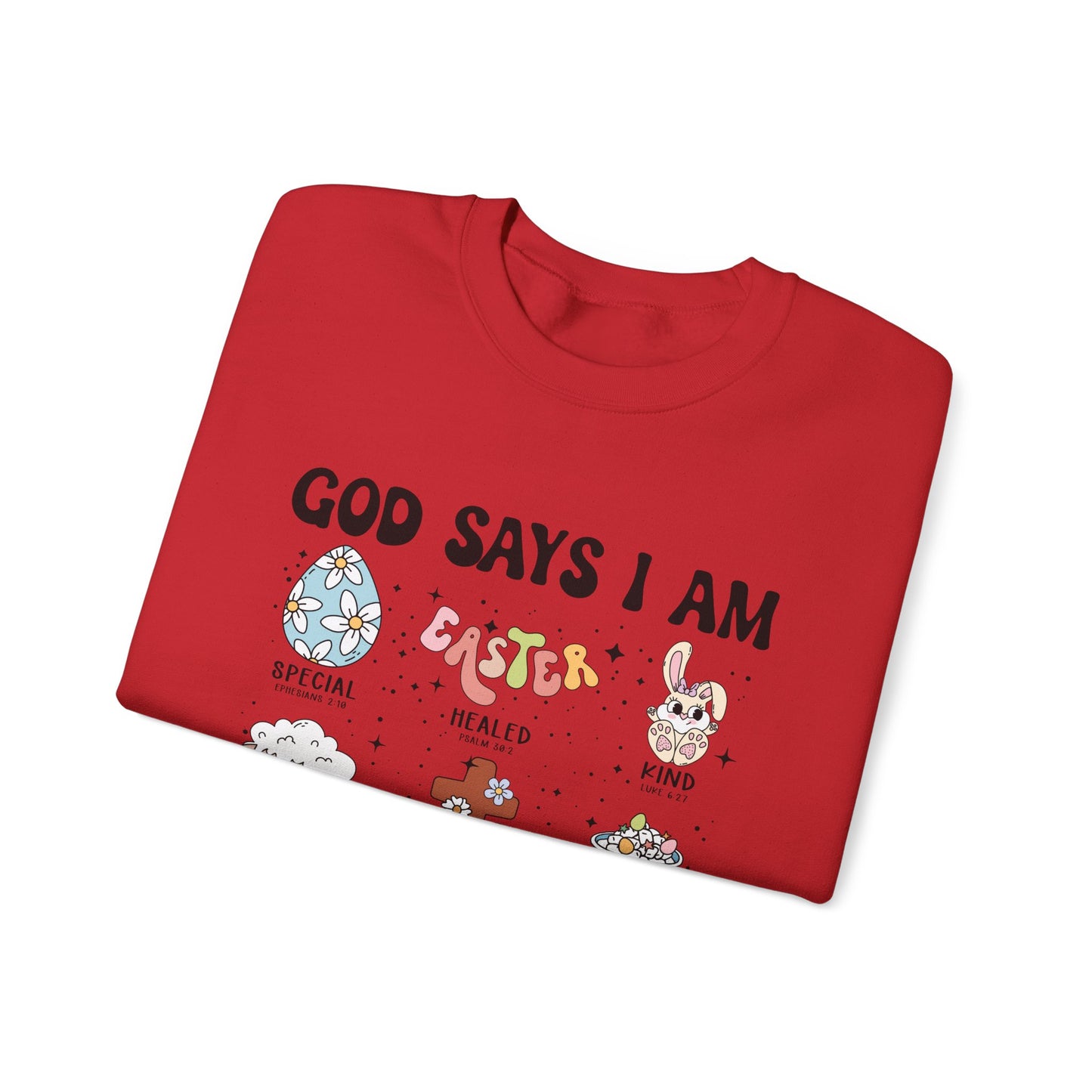 Inspirational God Says I Am Sweatshirt, Easter Gift, Motivational Apparel, Cozy Crewneck, Positive Affirmation Sweatshirt, Unisex Gift