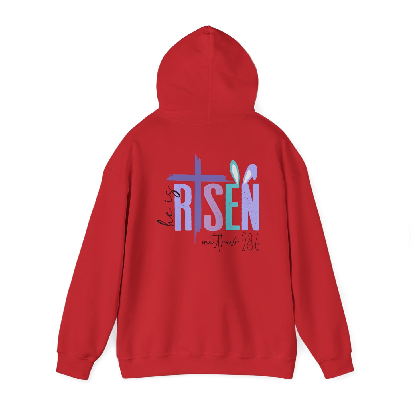 He is Risen Unisex Heavy Blend Hoodie - Faithful Comfort, Biblical Message, Perfect for Easter, Church Events, Spring Celebrations, Cozy