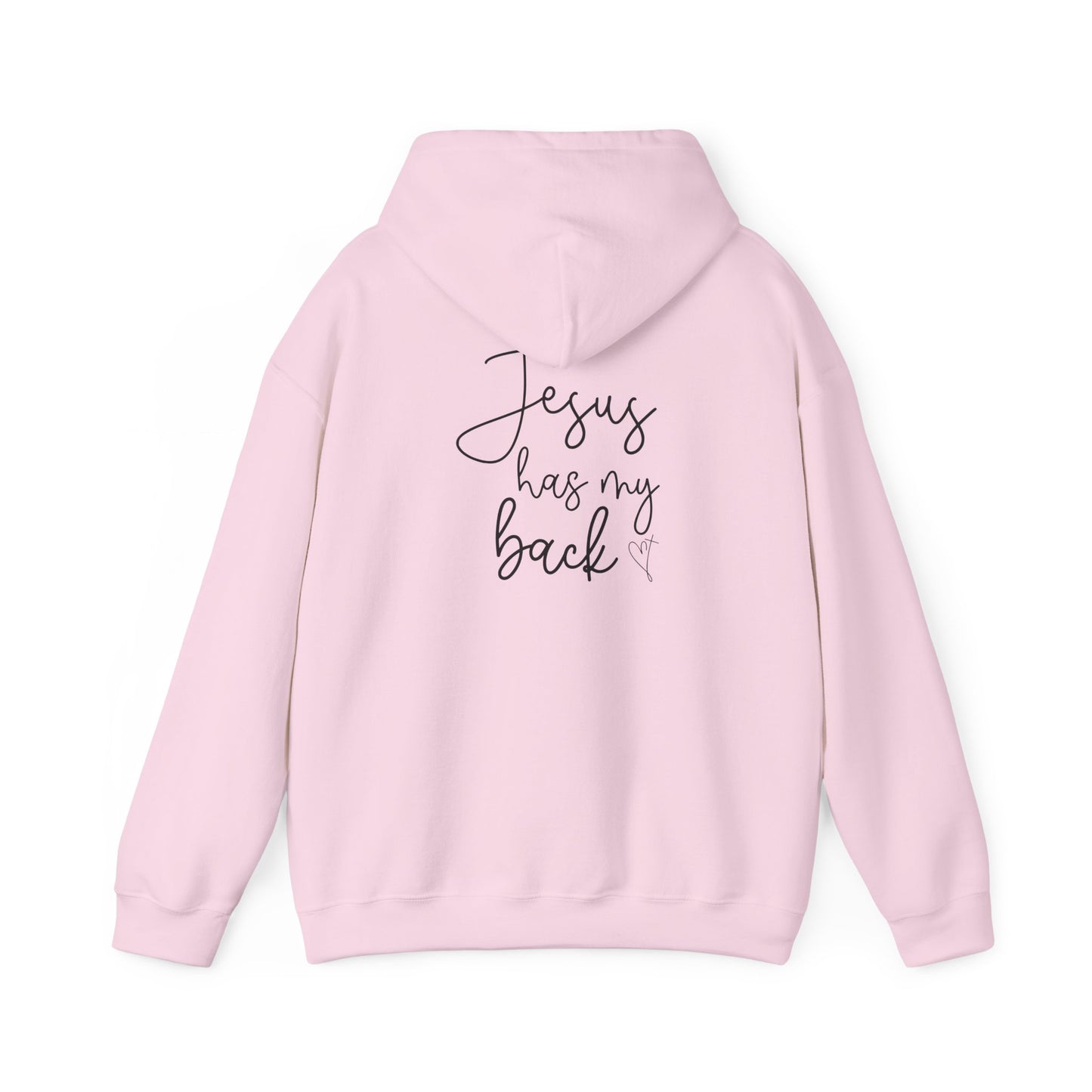 Jesus Has My Back Hoodie - Unisex Heavy Blend™ Sweatshirt, Faith-Based Gift, Cozy Comfort, Religious Apparel, Inspirational Wear