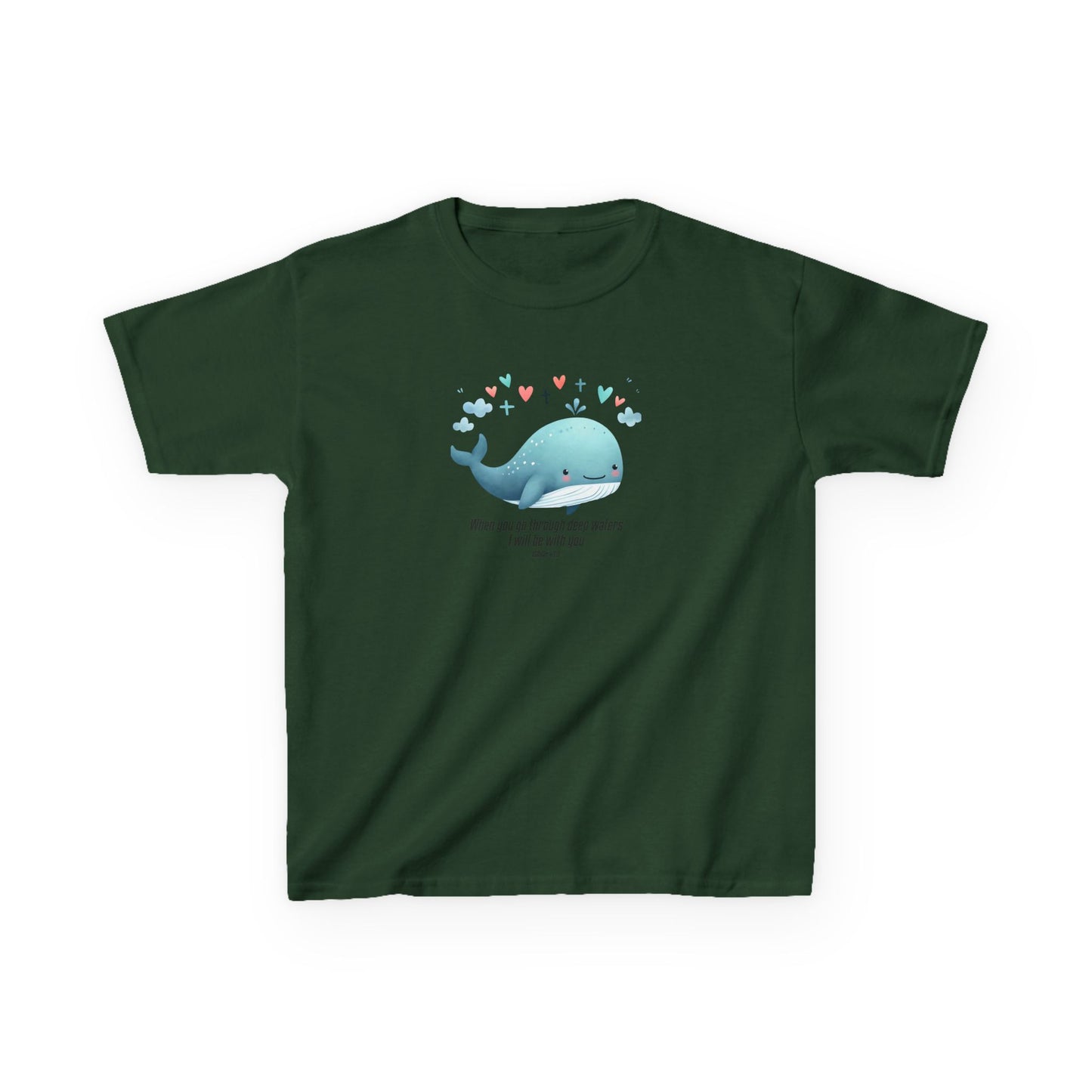 Whale-Themed Kids Heavy Cotton Tee - Cute, Fun T-Shirt, Perfect for Birthday Gifts, Summer Parties, Ocean Lovers, Kids' Apparel