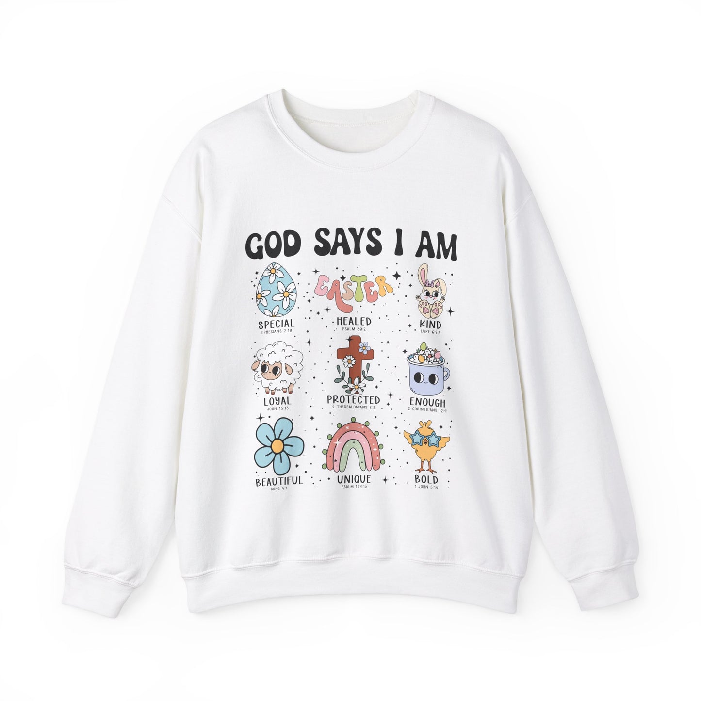 Inspirational God Says I Am Sweatshirt, Easter Gift, Motivational Apparel, Cozy Crewneck, Positive Affirmation Sweatshirt, Unisex Gift