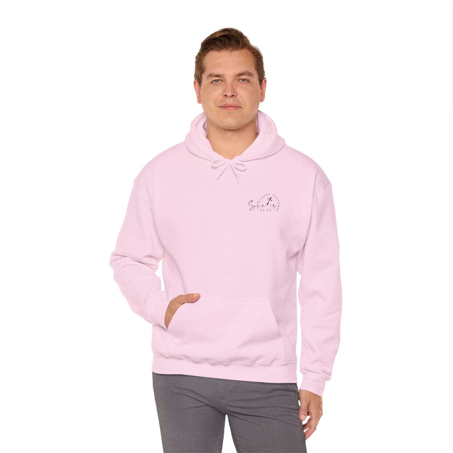 Christian Hooded Sweatshirt 'Strong and Courageous Proverbs'