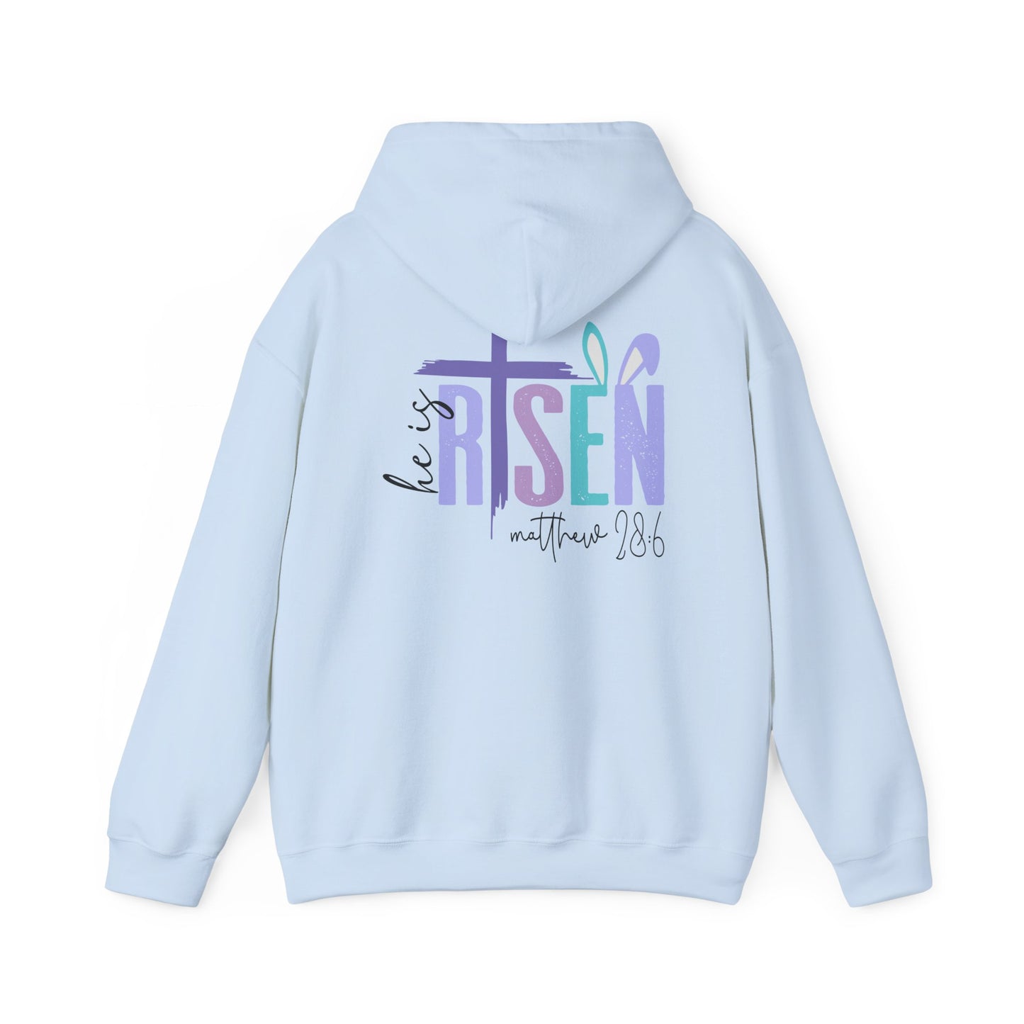 He is Risen Unisex Heavy Blend Hoodie - Faithful Comfort, Biblical Message, Perfect for Easter, Church Events, Spring Celebrations, Cozy