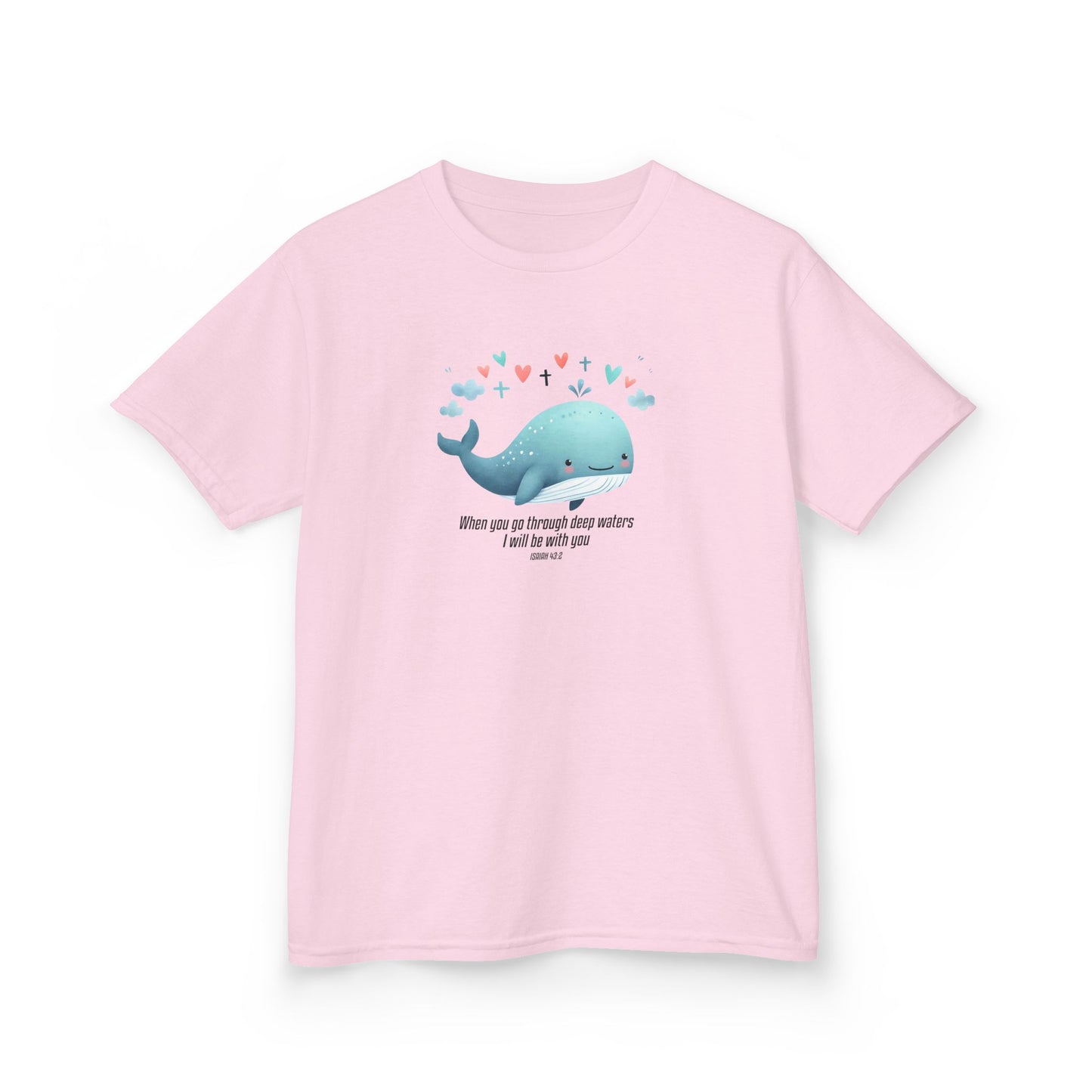 Whale-Themed Kids Heavy Cotton Tee - Cute, Fun T-Shirt, Perfect for Birthday Gifts, Summer Parties, Ocean Lovers, Kids' Apparel