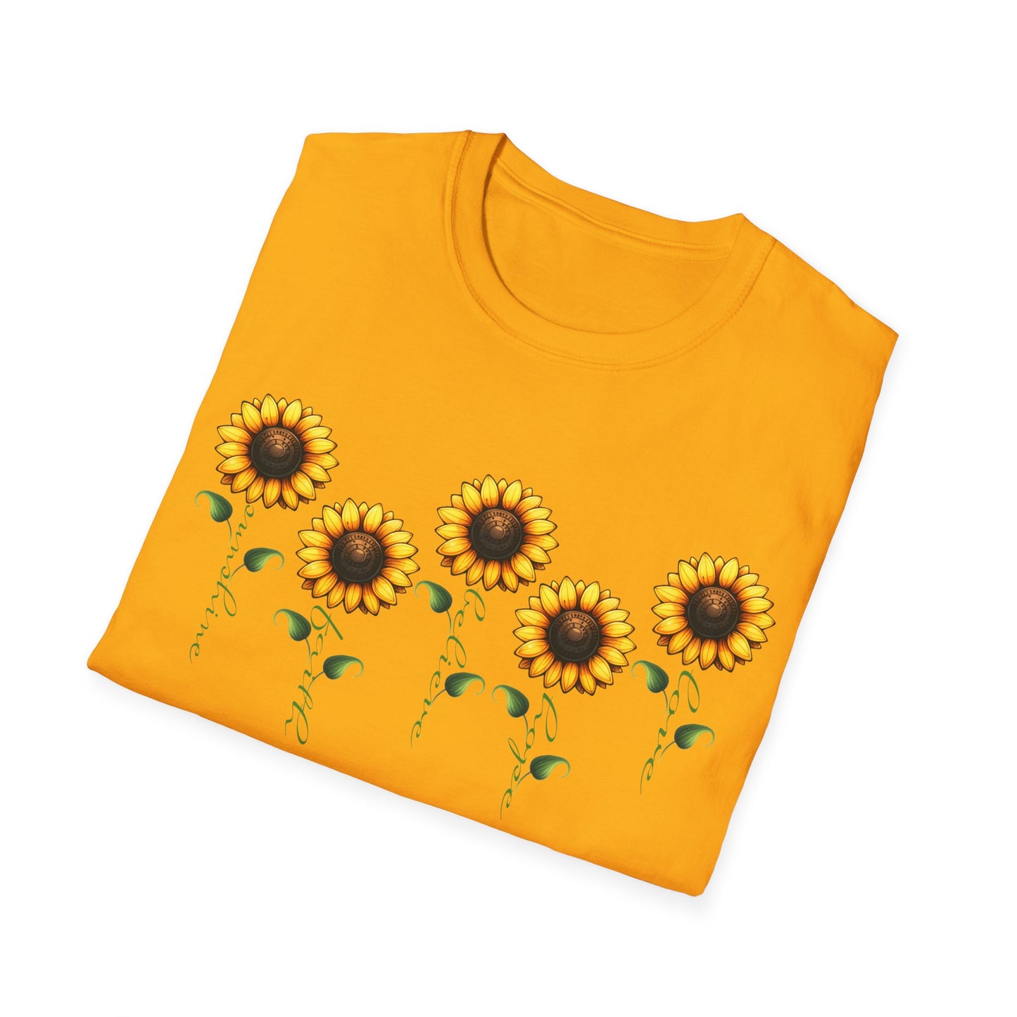 Sunflower Garden Unisex Softstyle T-Shirt, Floral Tee, Nature Lover Gift, Summer Apparel, Boho Aesthetic