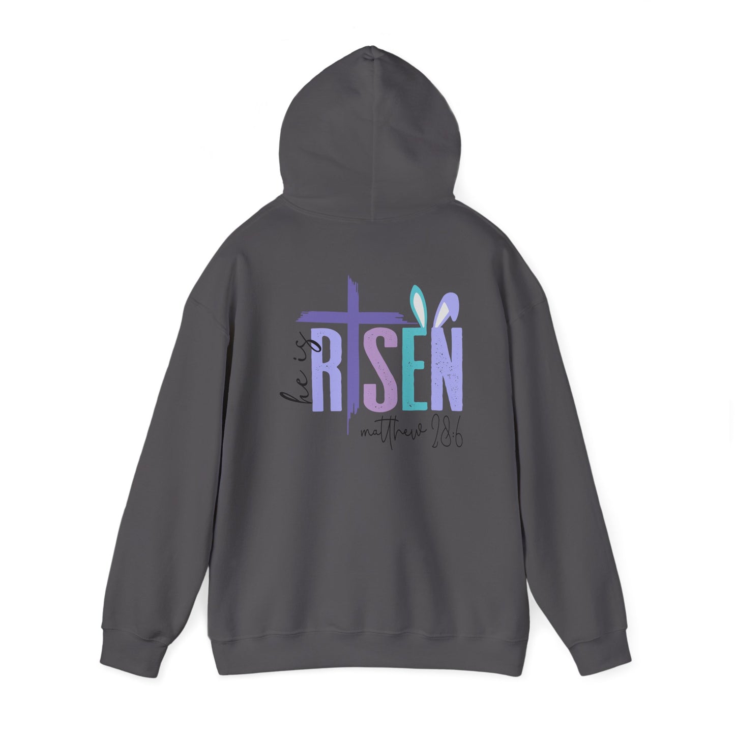He is Risen Unisex Heavy Blend Hoodie - Faithful Comfort, Biblical Message, Perfect for Easter, Church Events, Spring Celebrations, Cozy