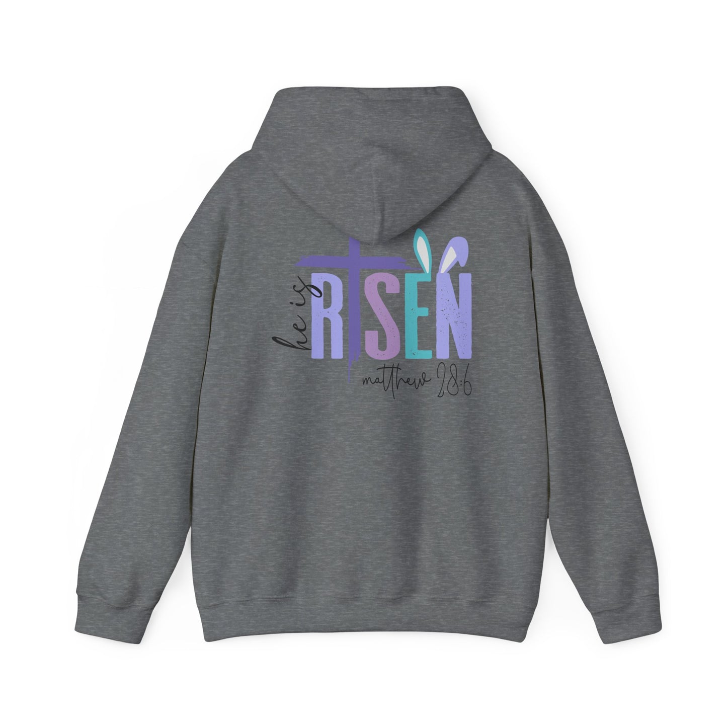 He is Risen Unisex Heavy Blend Hoodie - Faithful Comfort, Biblical Message, Perfect for Easter, Church Events, Spring Celebrations, Cozy