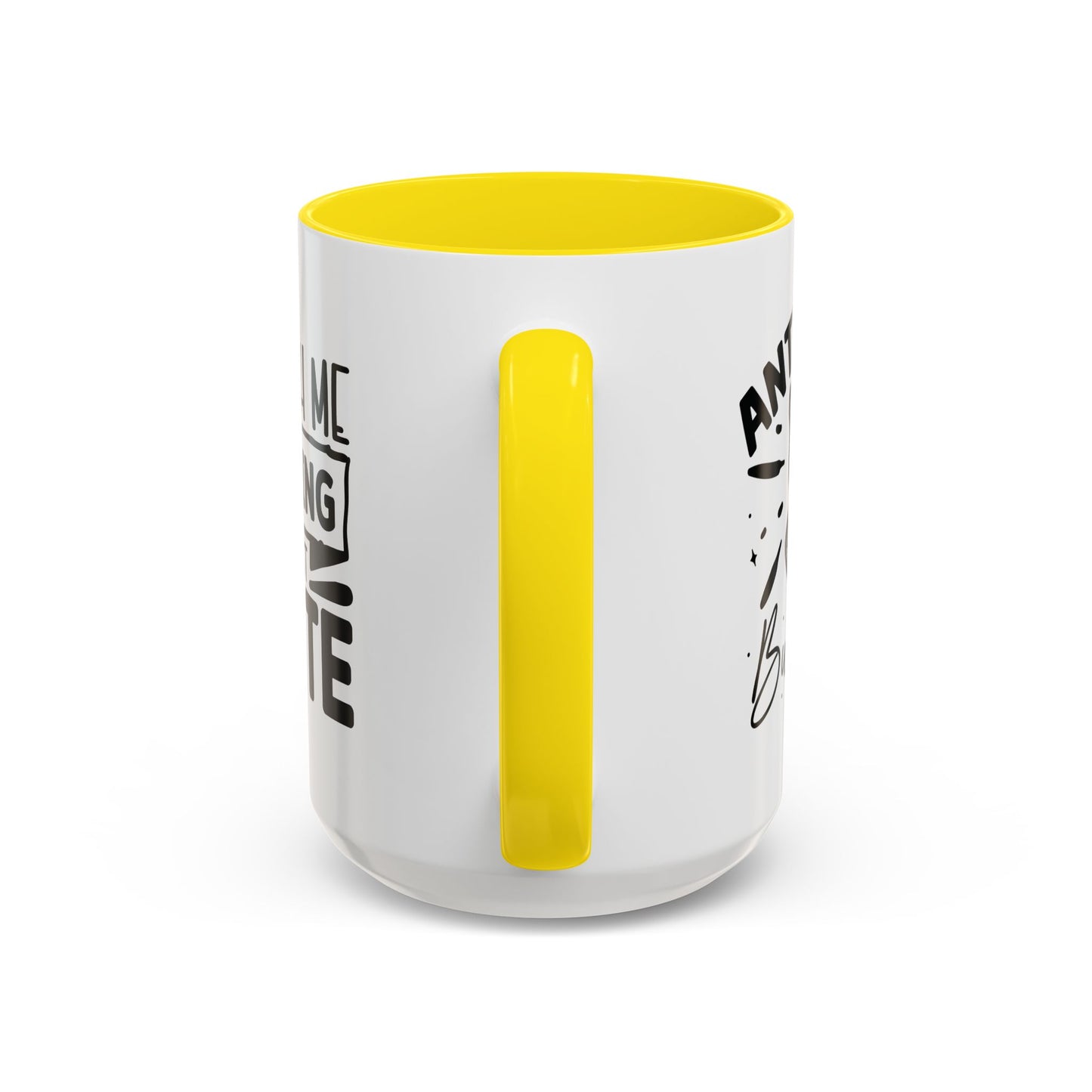 Coffee Mug, Funny Mug with Anti Social Butterfly and Don't Rush Me Designs, Office Mug, White Mug with Colorful Handle, Cute Mug, Unique