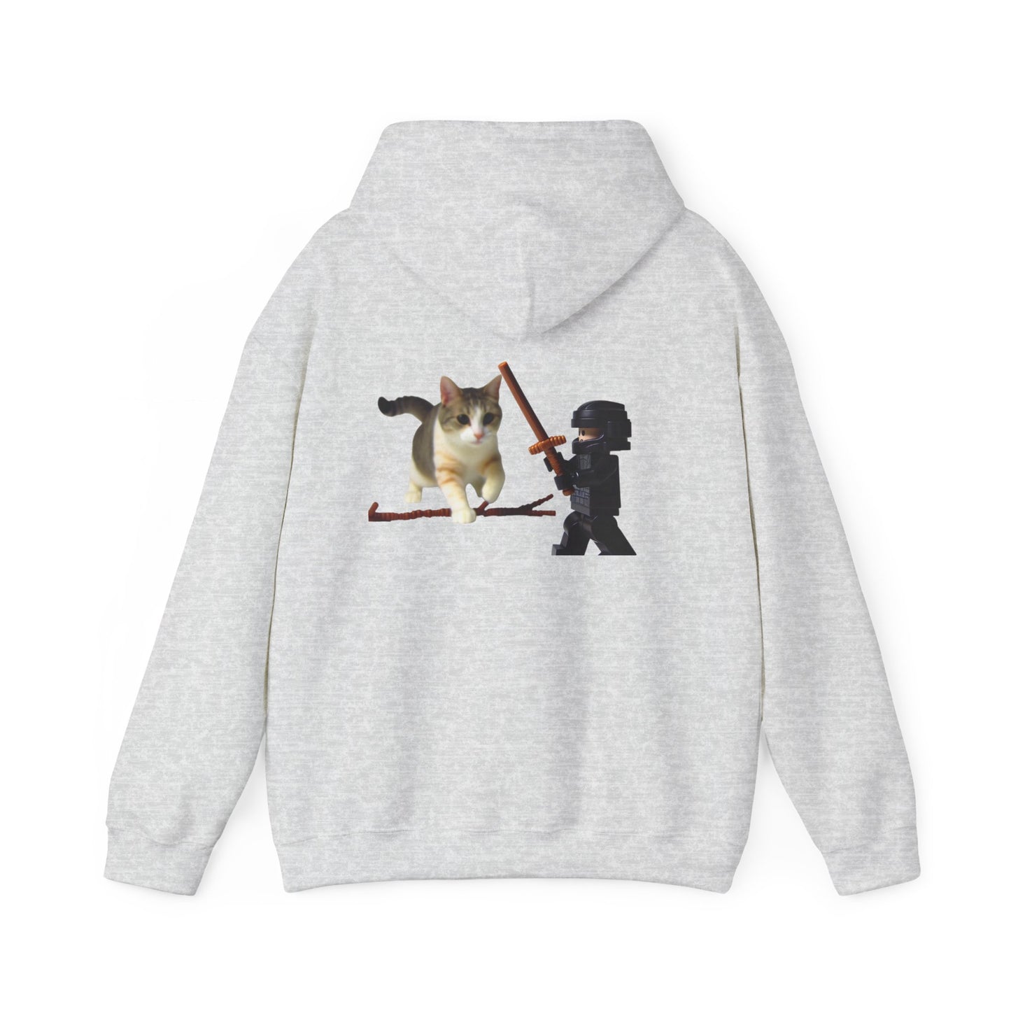 Hooded Sweatshirt - Lego Darth Vader Sword Fighting Giant Cat Design