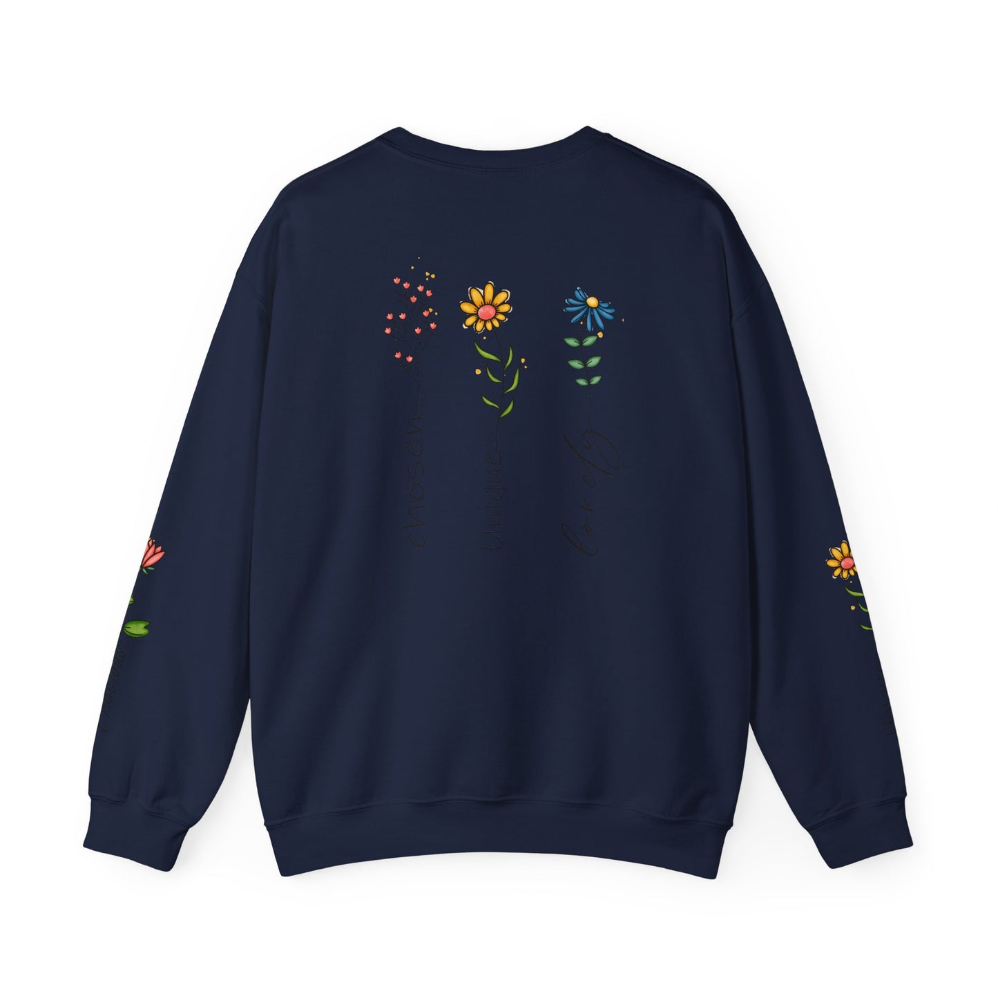 Cross Flowers Unisex Sweatshirt, Religious Lover Gift, Forgiveness Strength Shirt, Flower Buff Apparel, Unique Precious Sweater