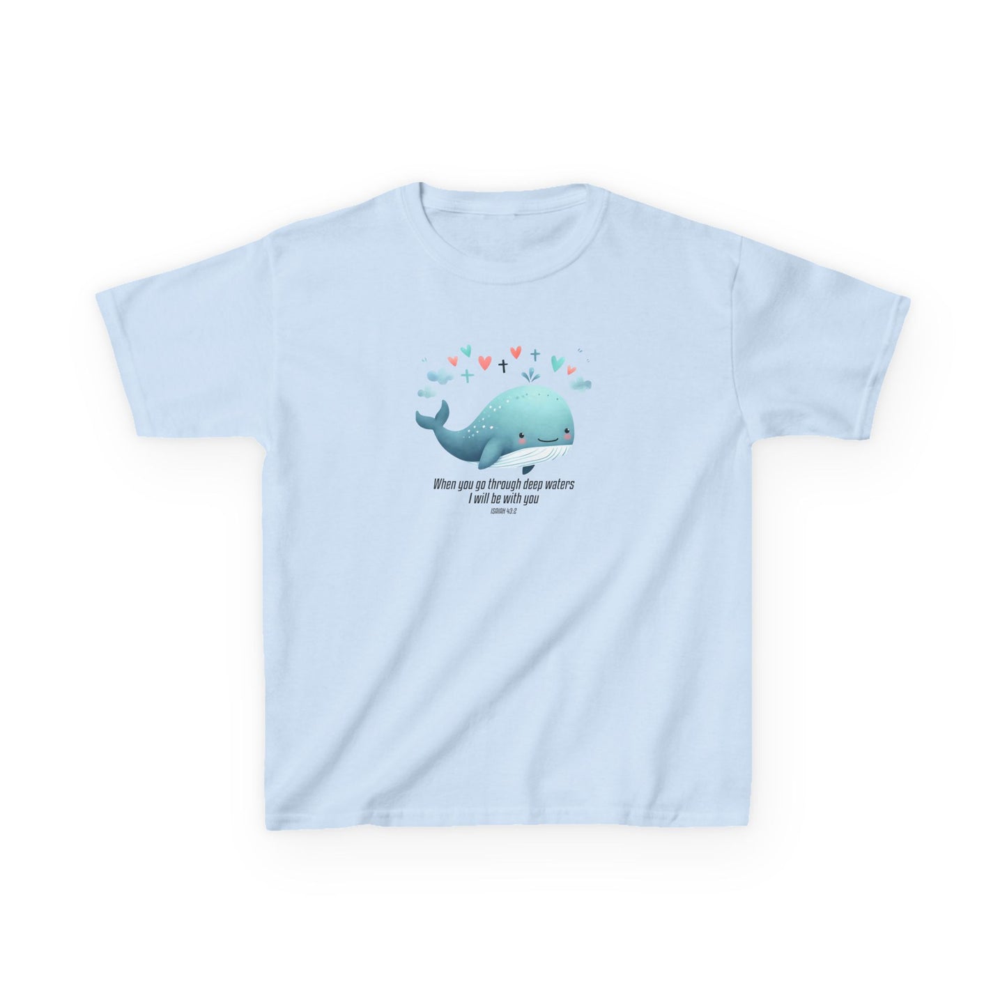 Whale-Themed Kids Heavy Cotton Tee - Cute, Fun T-Shirt, Perfect for Birthday Gifts, Summer Parties, Ocean Lovers, Kids' Apparel