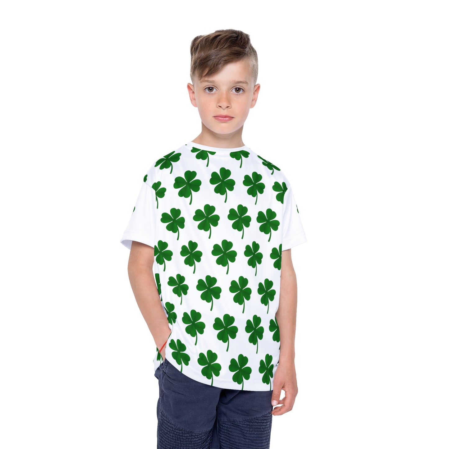 Custom Clover Pattern Kids Sports Jersey (AOP)