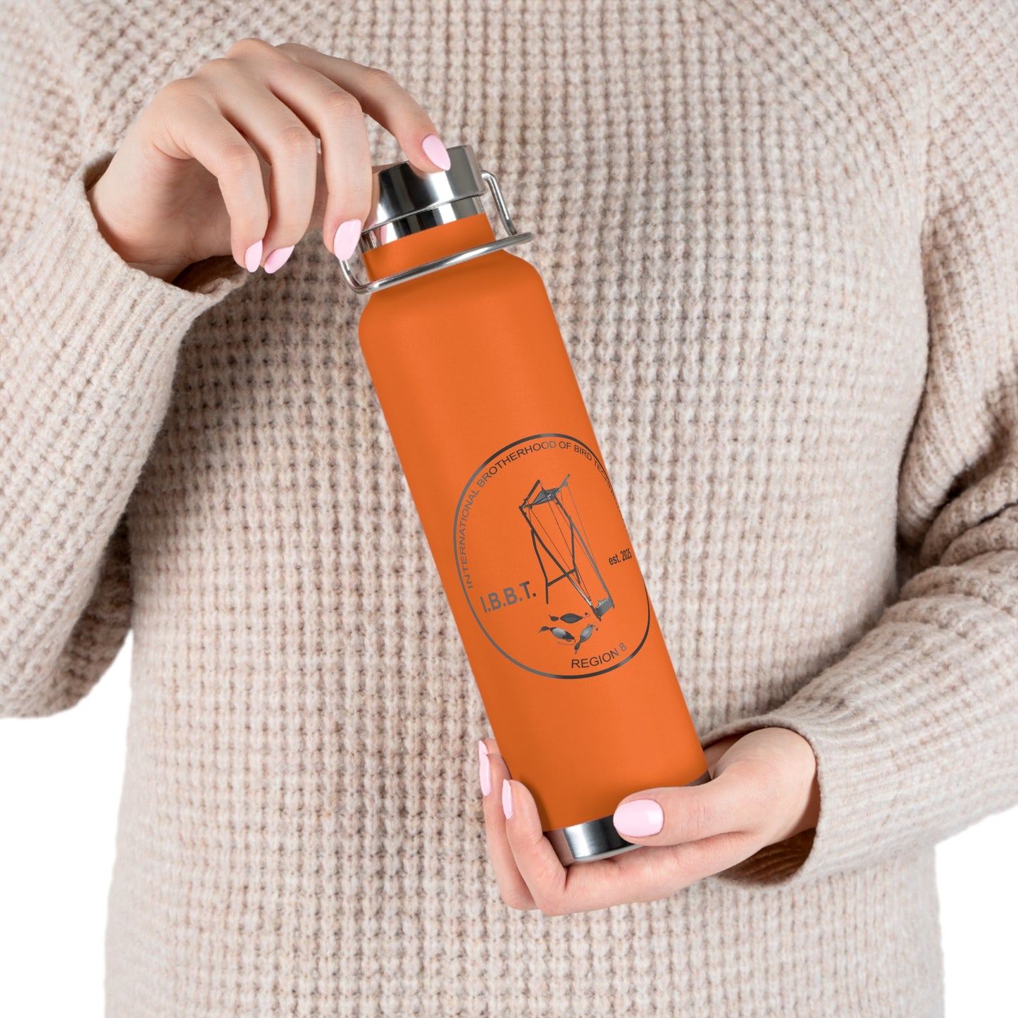 IBBT Insulated Water Bottle, 22oz Copper Flask for Outdoor Adventures, Custom Travel Mug