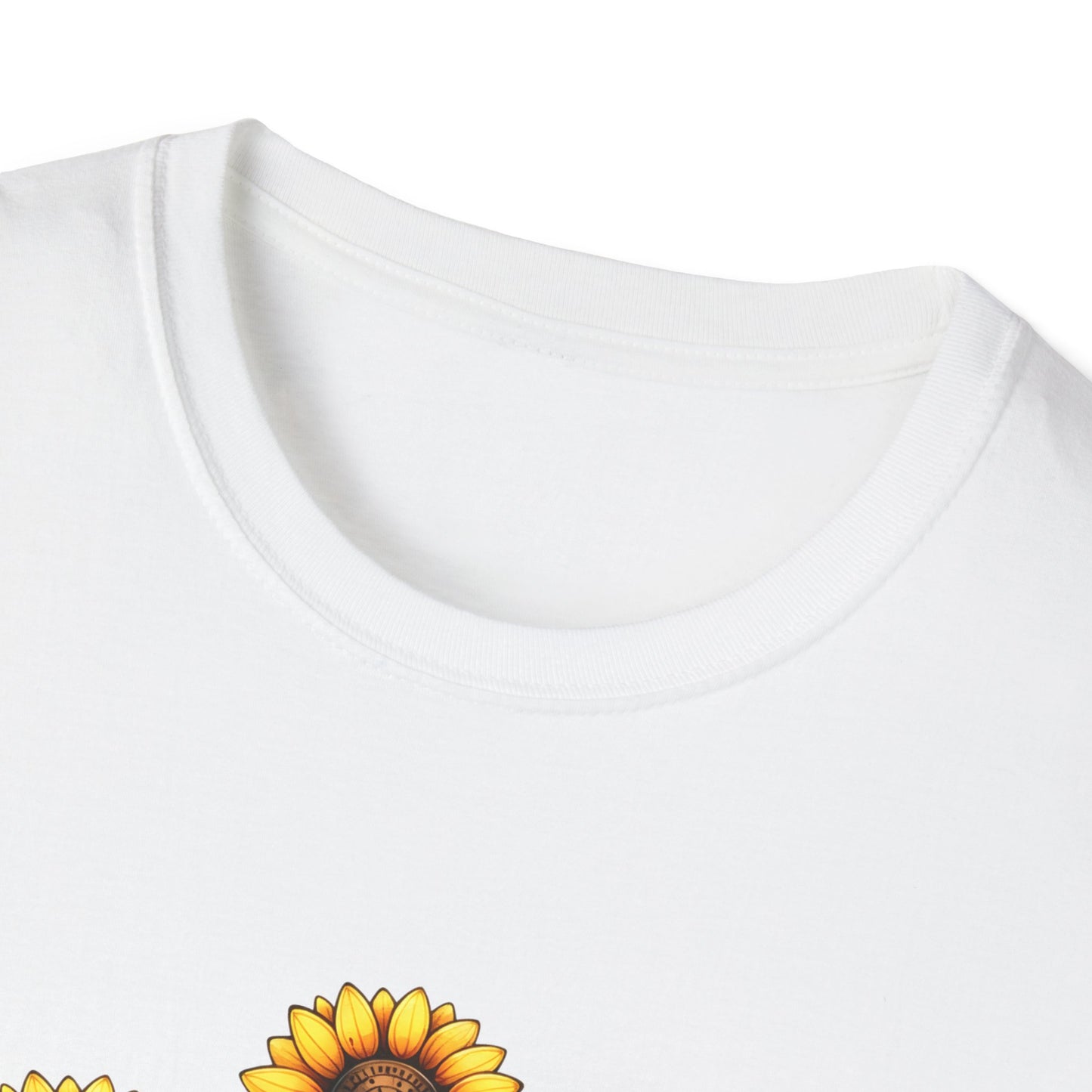 Sunflower Garden Unisex Softstyle T-Shirt, Floral Tee, Nature Lover Gift, Summer Apparel, Boho Aesthetic