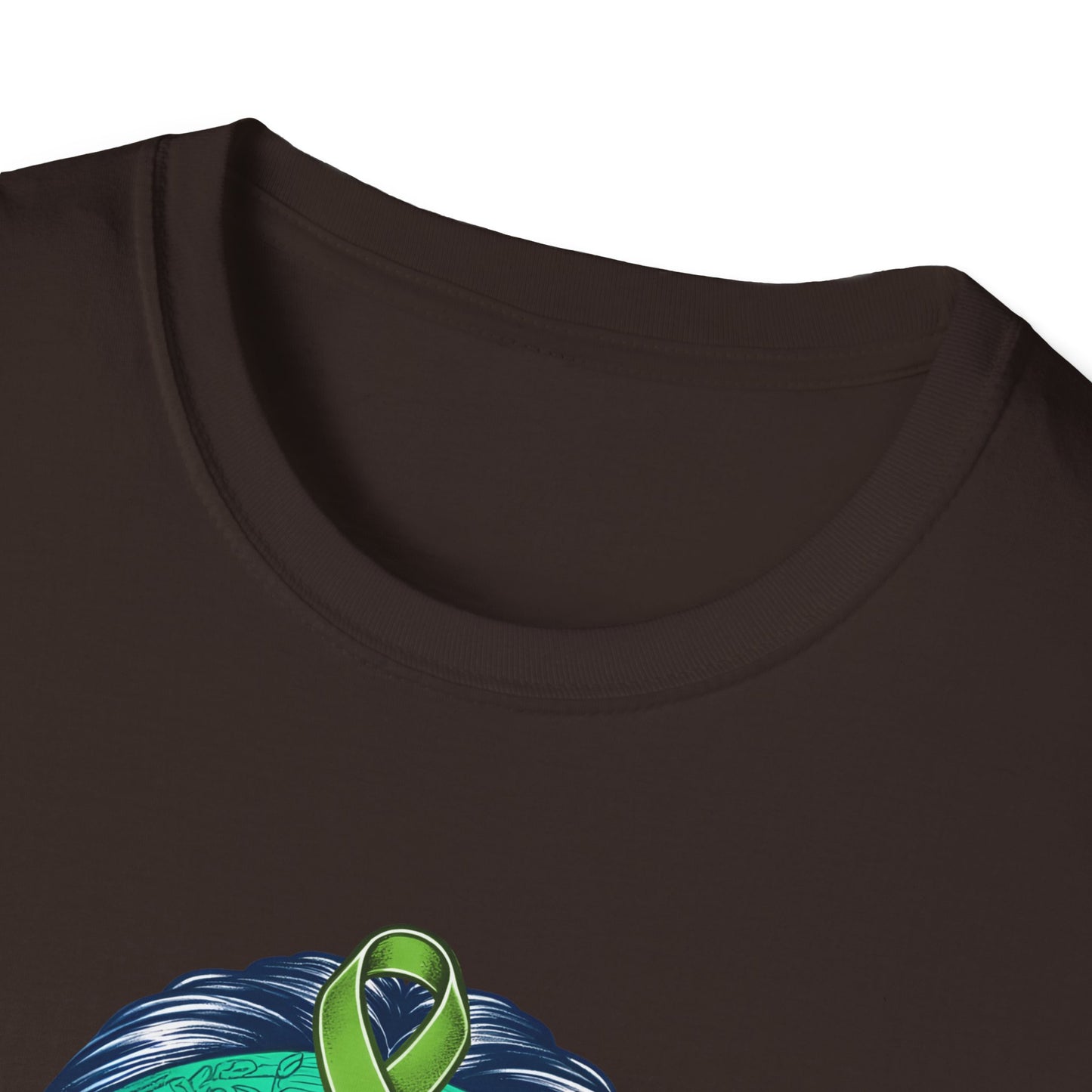 Empowered Green Hair T-Shirt | Unisex Softstyle Tee for Empowerment, Cancer Awareness, Mental Health Warrior