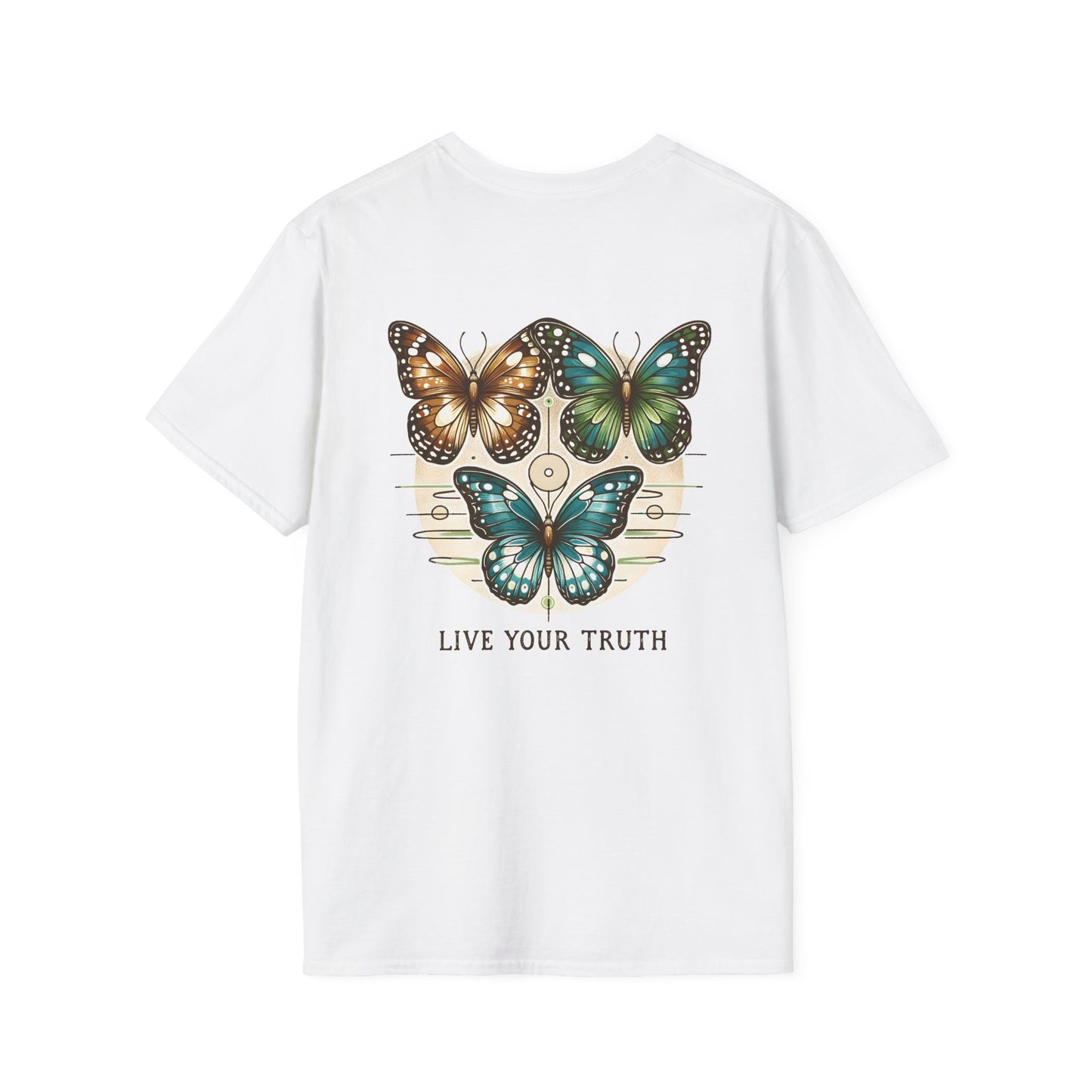 Butterfly Graphic T-Shirt, Live Your Truth Tee, Inspirational Gift, Nature Lover Apparel, Women's/Men's T-Shirt