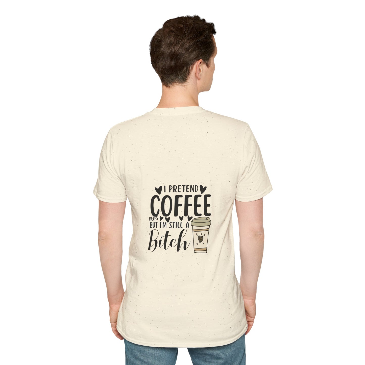 Funny Coffee Cup Unisex T-Shirt - I Pretend Coffee Helps