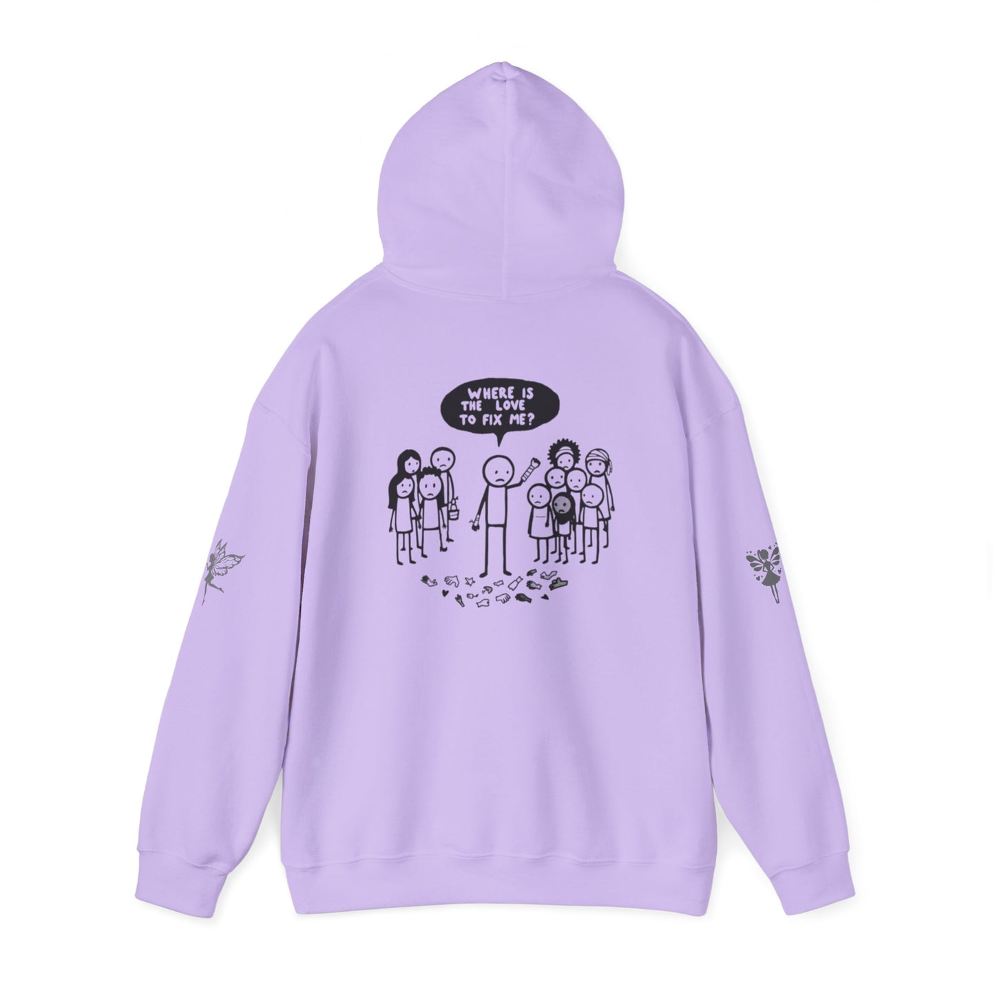 Hoodie - Broken Stick Figure Asking Who Can Fix Them