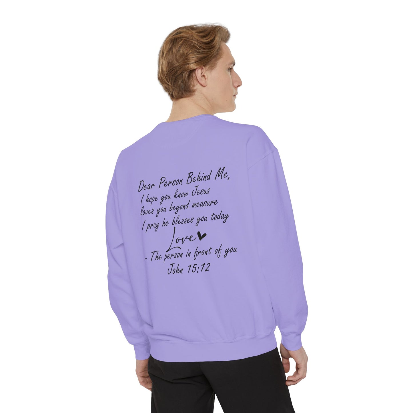 Love Like Jesus Garment-Dyed Sweatshirt, Inspirational Christian Apparel, Cozy Religious Gift, Faith-Based Fashion, Perfect for Holidays