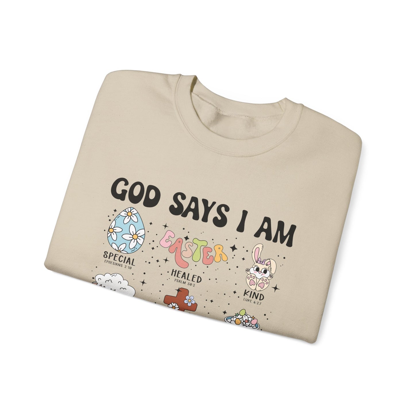 Inspirational God Says I Am Sweatshirt, Easter Gift, Motivational Apparel, Cozy Crewneck, Positive Affirmation Sweatshirt, Unisex Gift