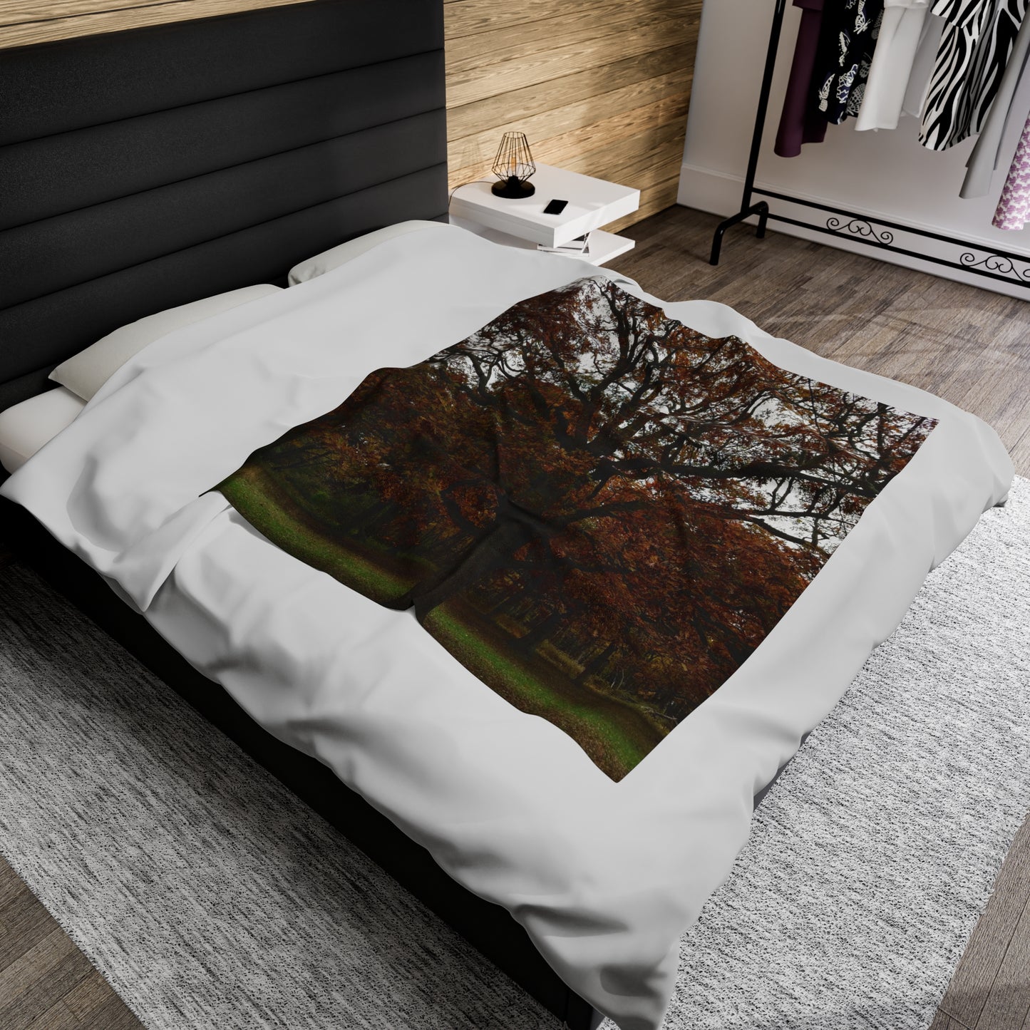 tree print Velveteen Plush Blanket